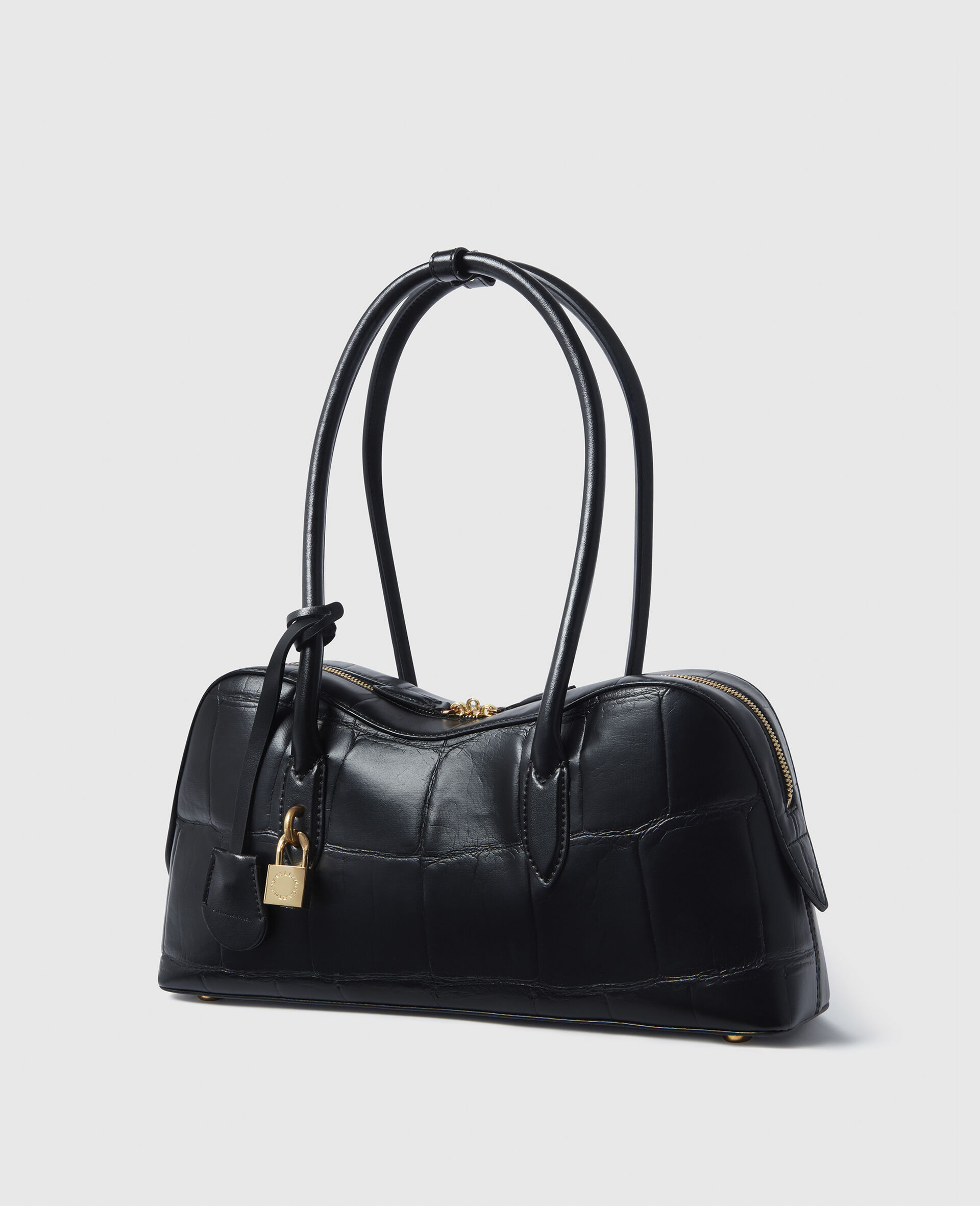 Sac porte epaule embosse crocodile Ryder-Noir-large image number 2