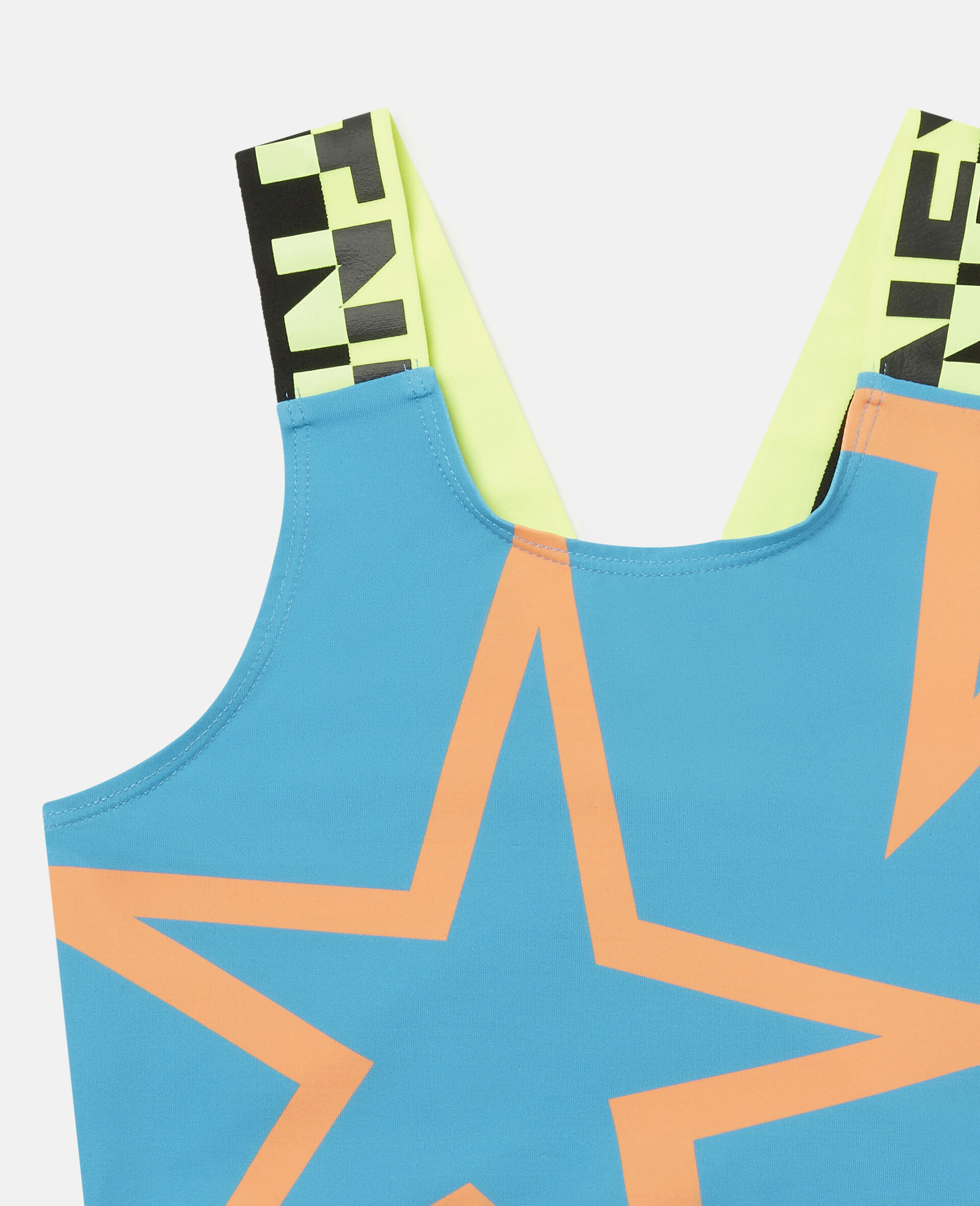 Star Logo Sports Crop Top-Blue-large image number 1