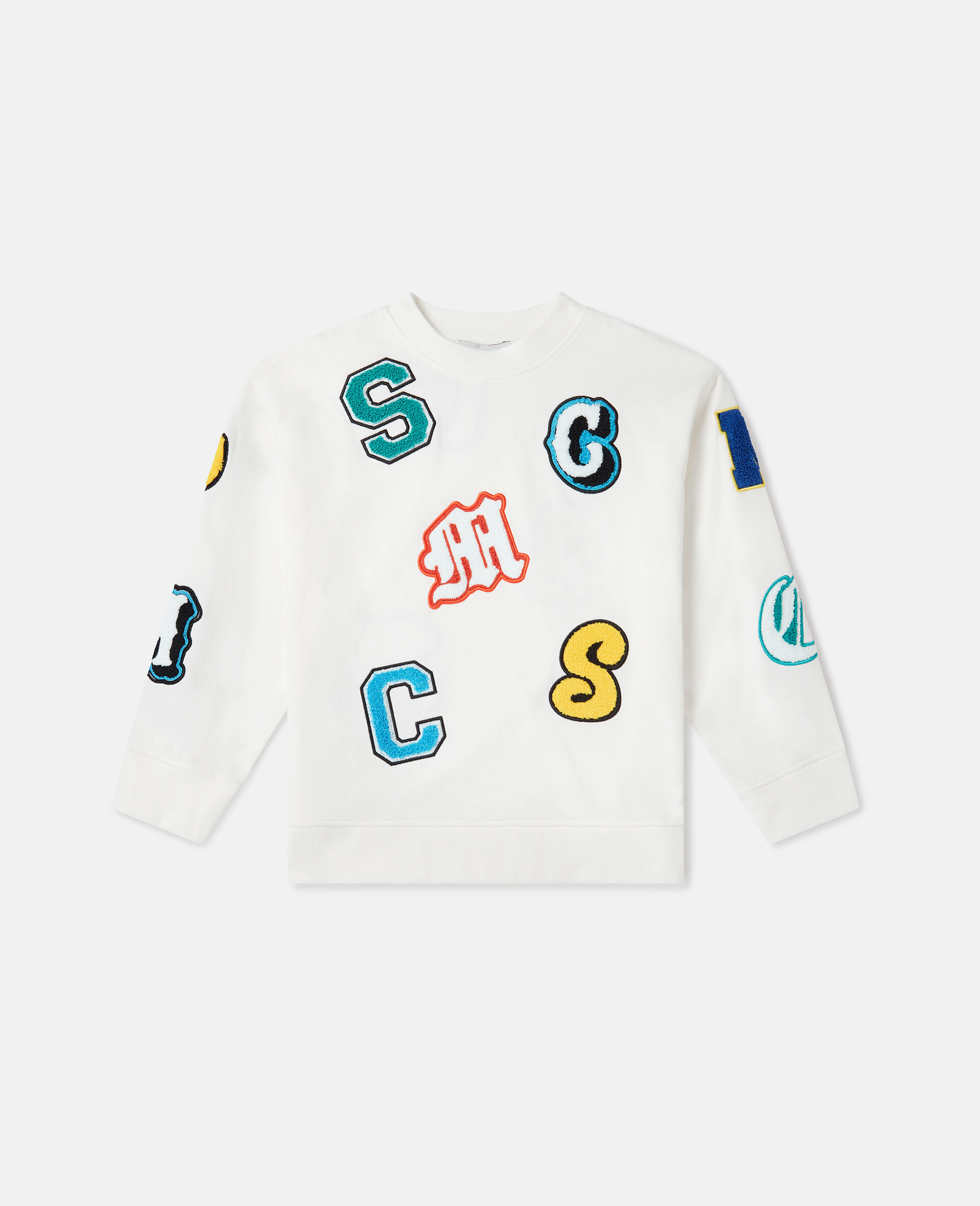 Brand Initials Embroidered Sweatshirt-Cream-large image number 0