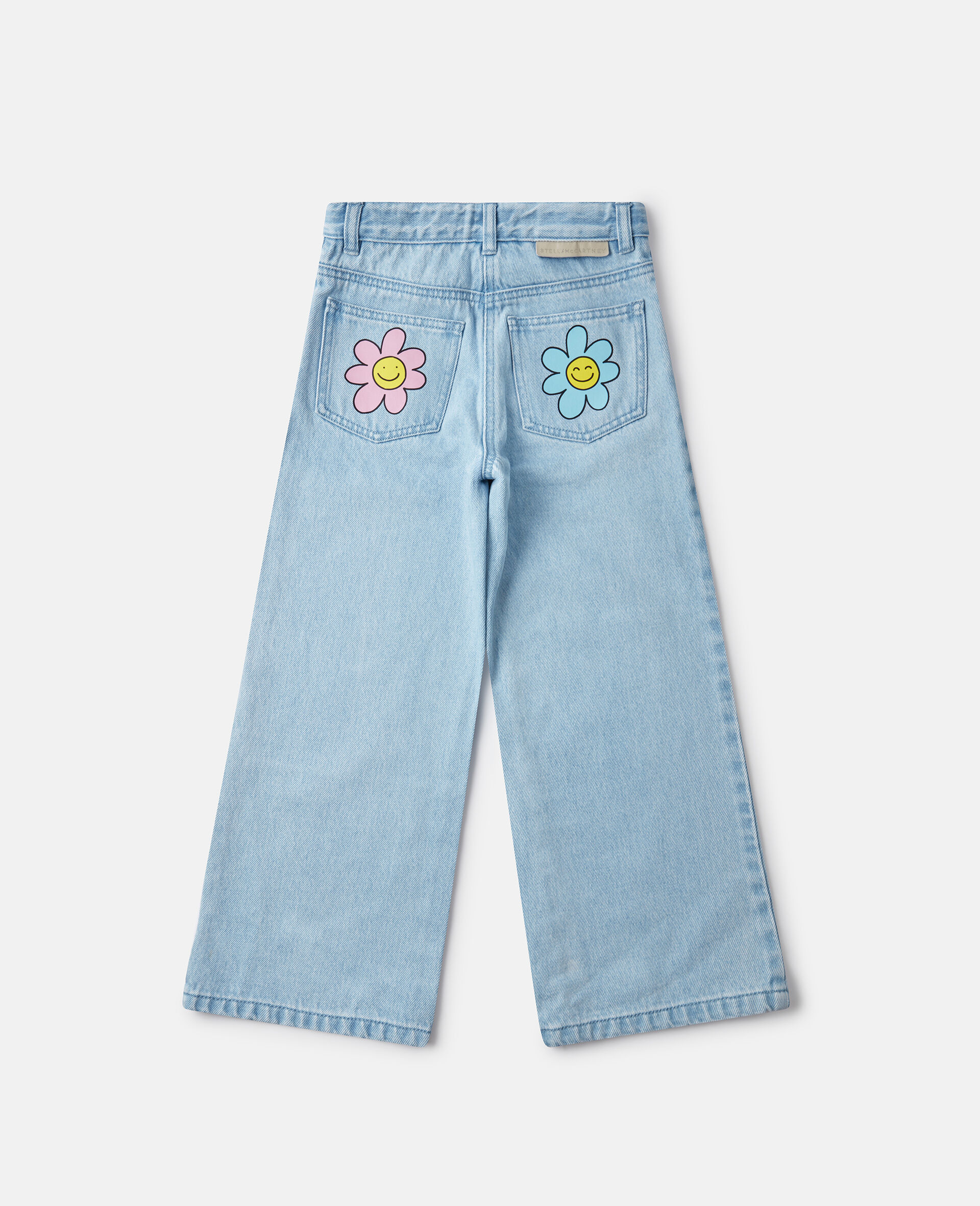 Denim-Jeans mit mittlerer Leibh&ouml;he und weitem Bein-Blau-large image number 2