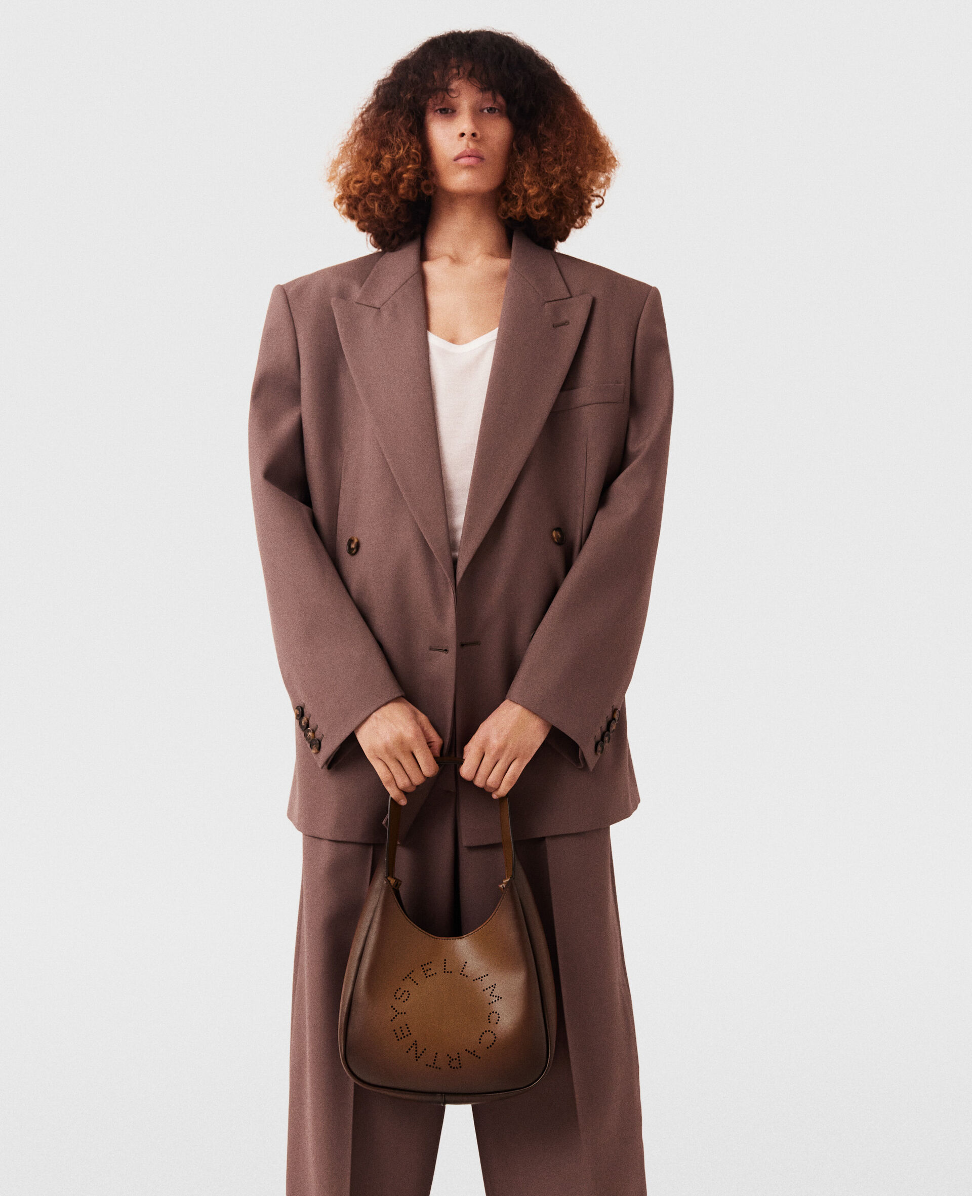 Logo Slouchy Hobo Tote Bag-Brown-large image number 5