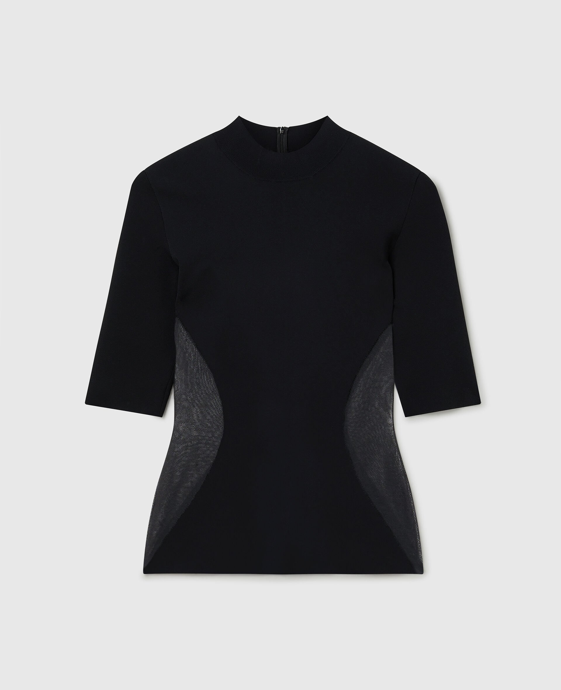 Haut a manches courtes en maille compacte Miracle-Noir-large image number 0