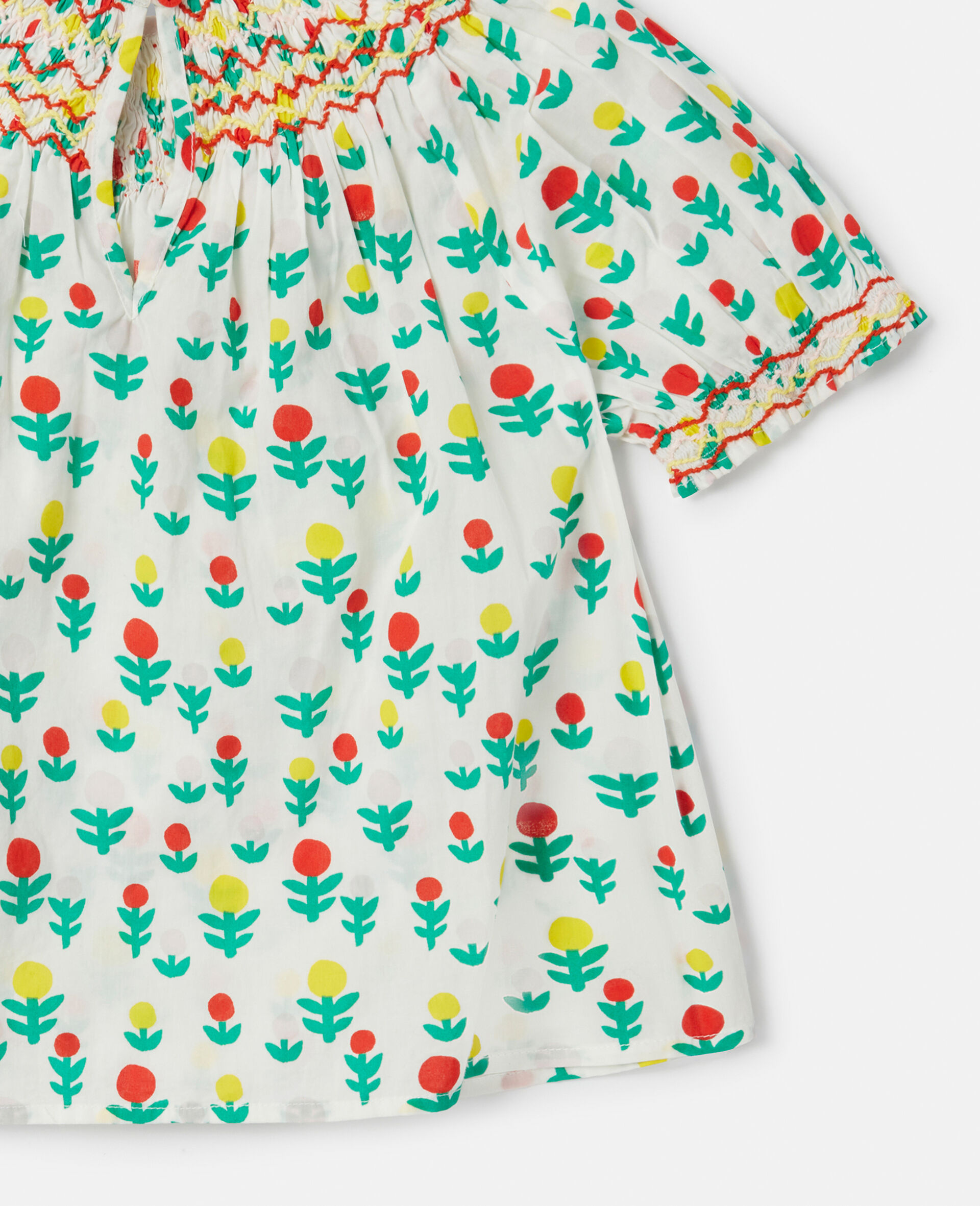 Dreamy Flower Print Smock Top-White-large image number 3