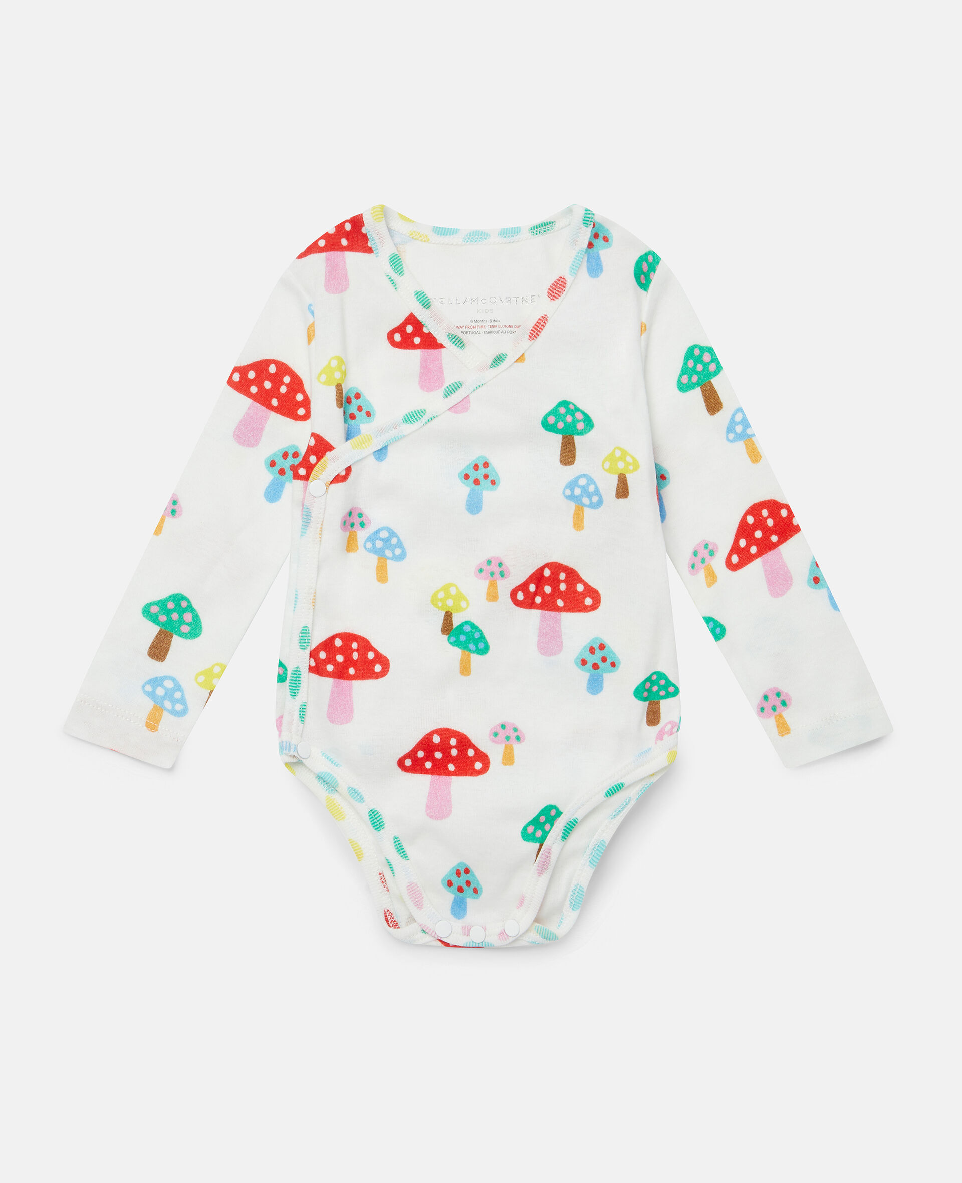 Jersey Cotton Mushroom Print Bodysuit Set-White-large image number 1