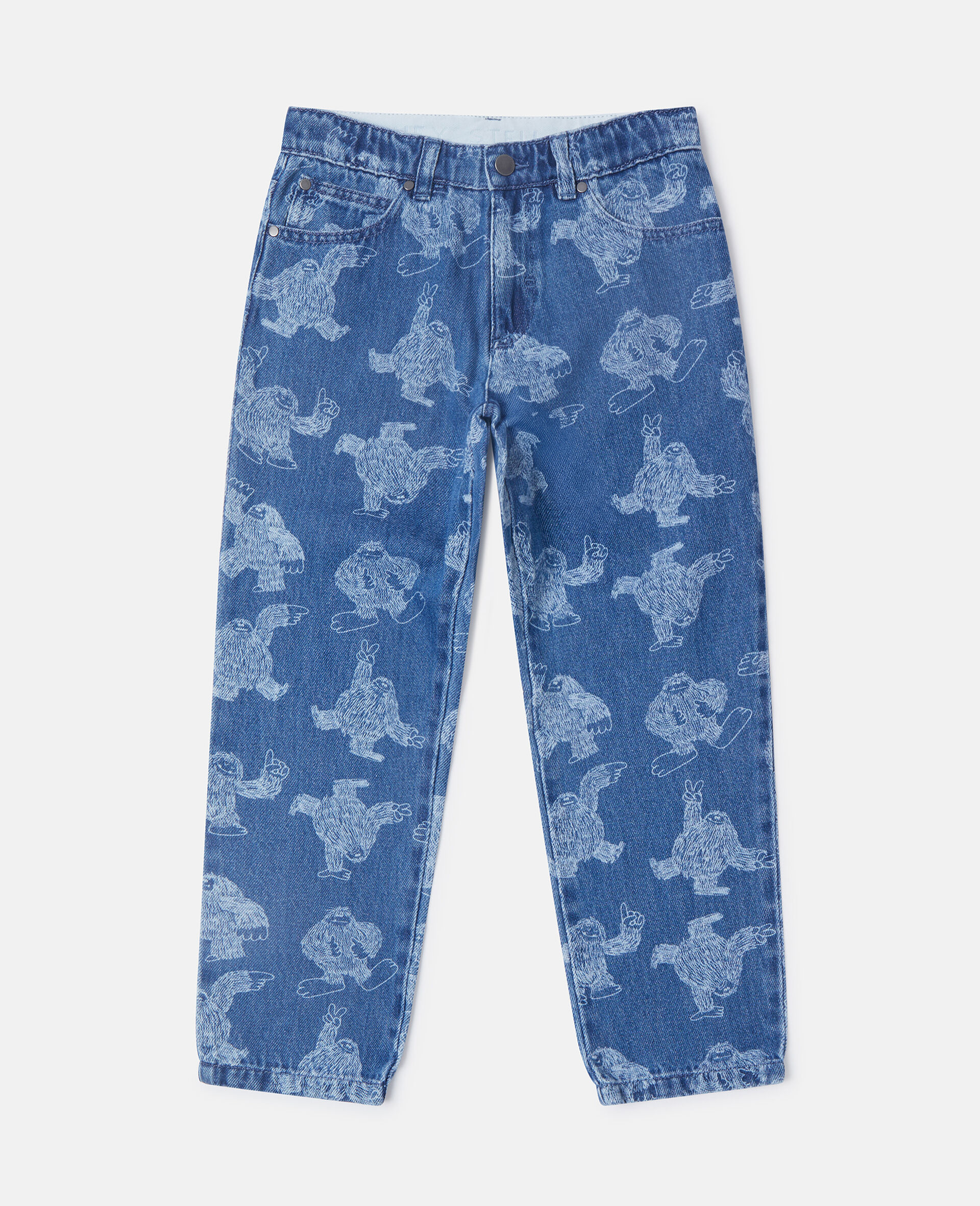 Monster Print Straight-Leg Jeans-Blue-medium
