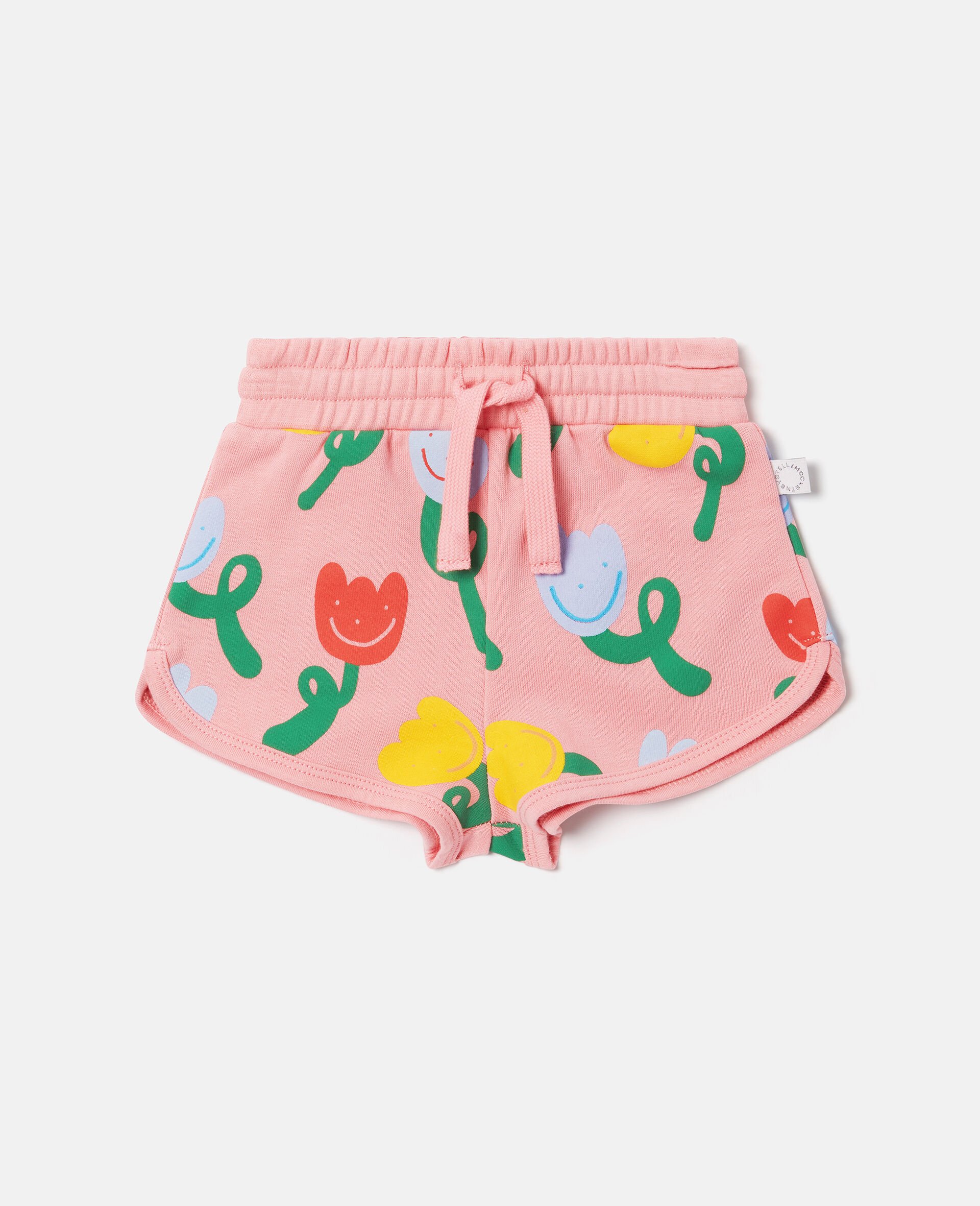 All-Over Floral Jersey Shorts-Pink-medium