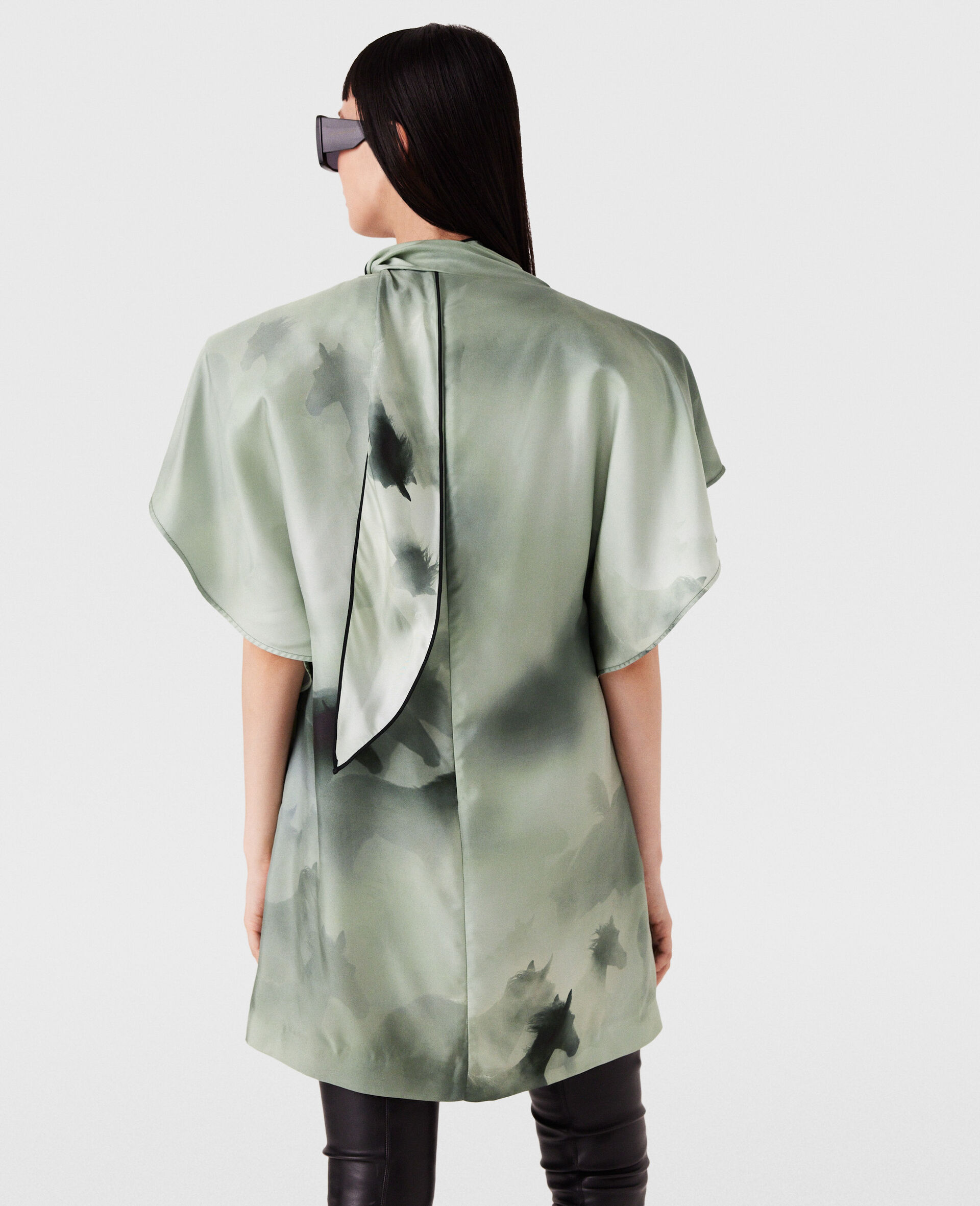 Kleid mit Pferde-Print-Grün-large image number 3