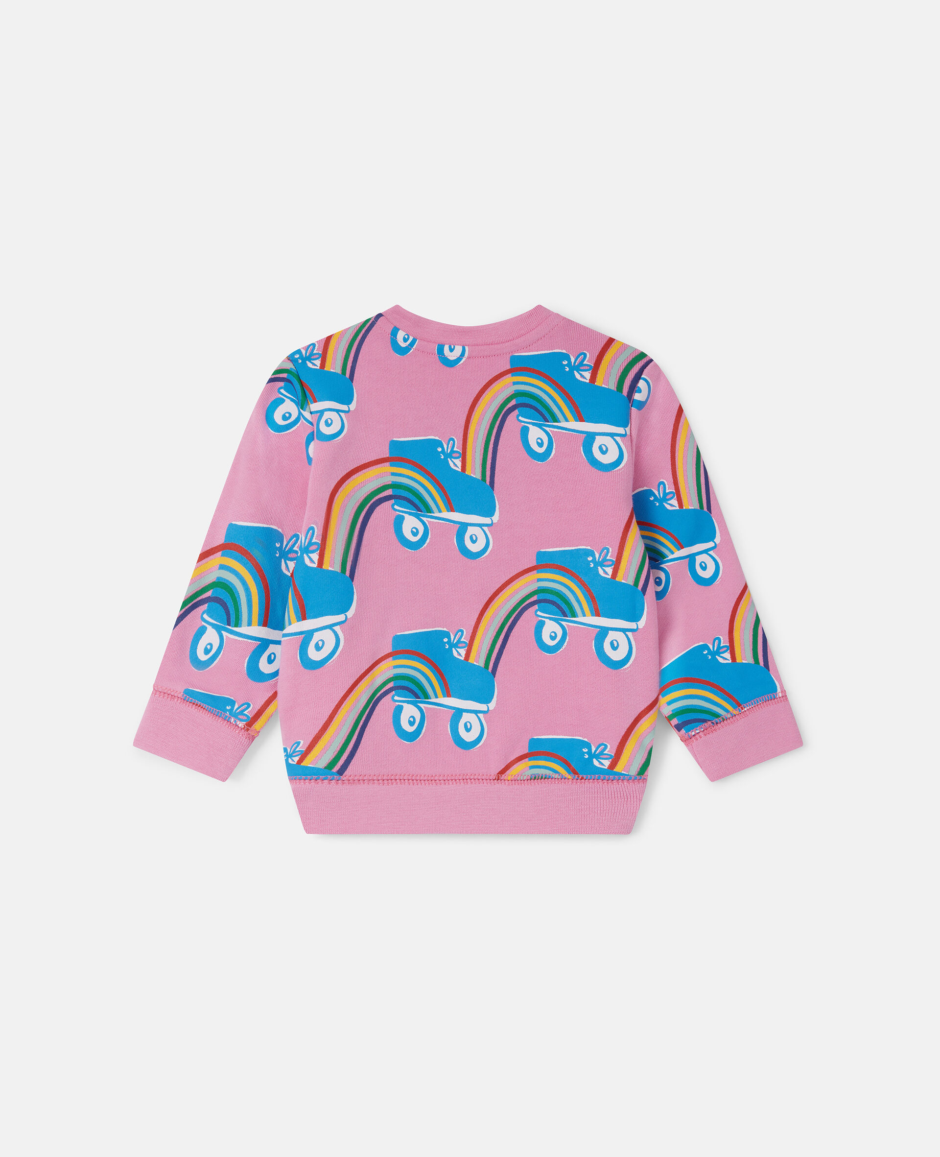 Rollerskate Rainbow Print Sweatshirt-Pink-large Rollerskate Rainbow Print Sweatshirt-Pink-large image number 2