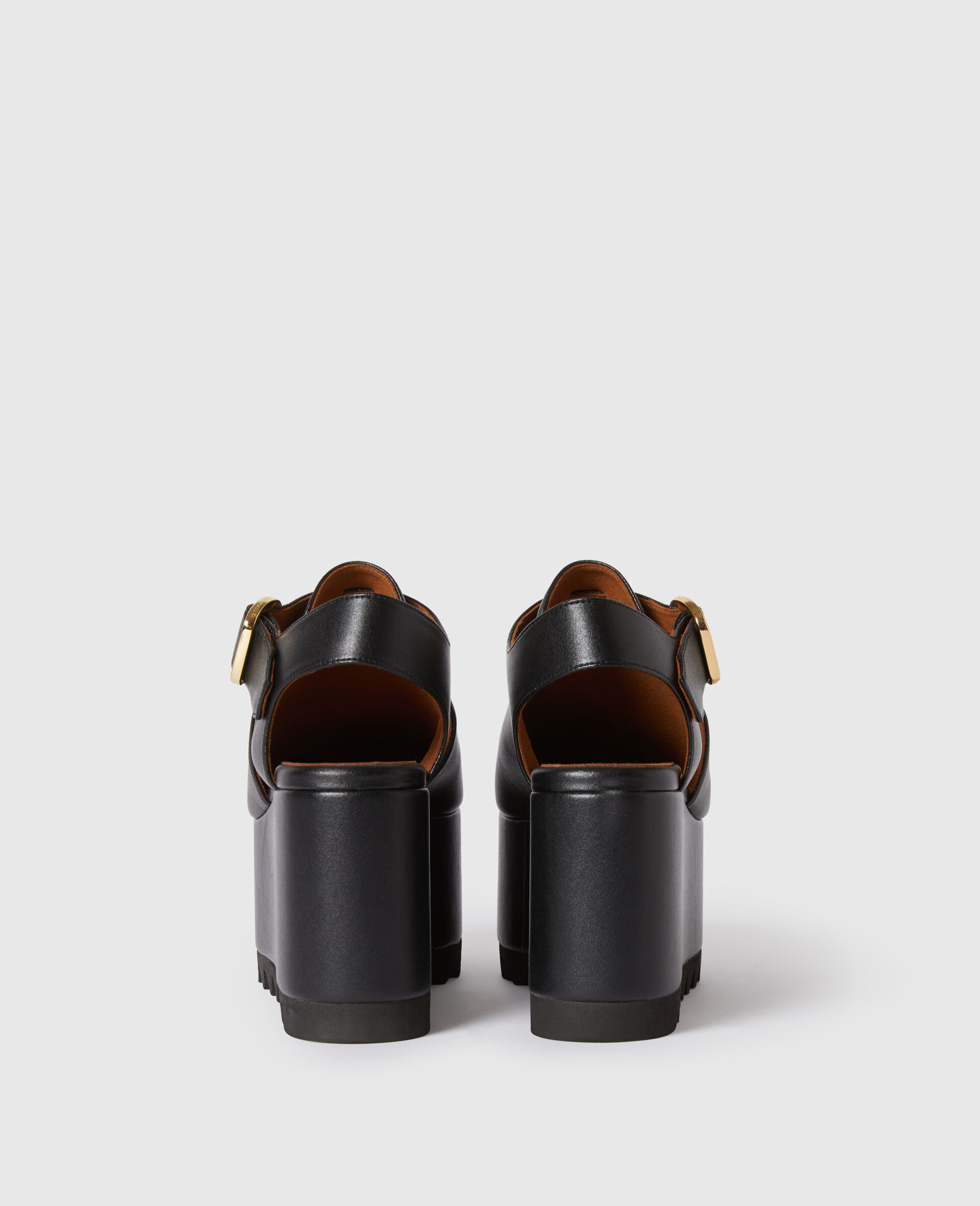 Elyse封闭式鞋头T字带厚底凉鞋-黑色-large image number 2