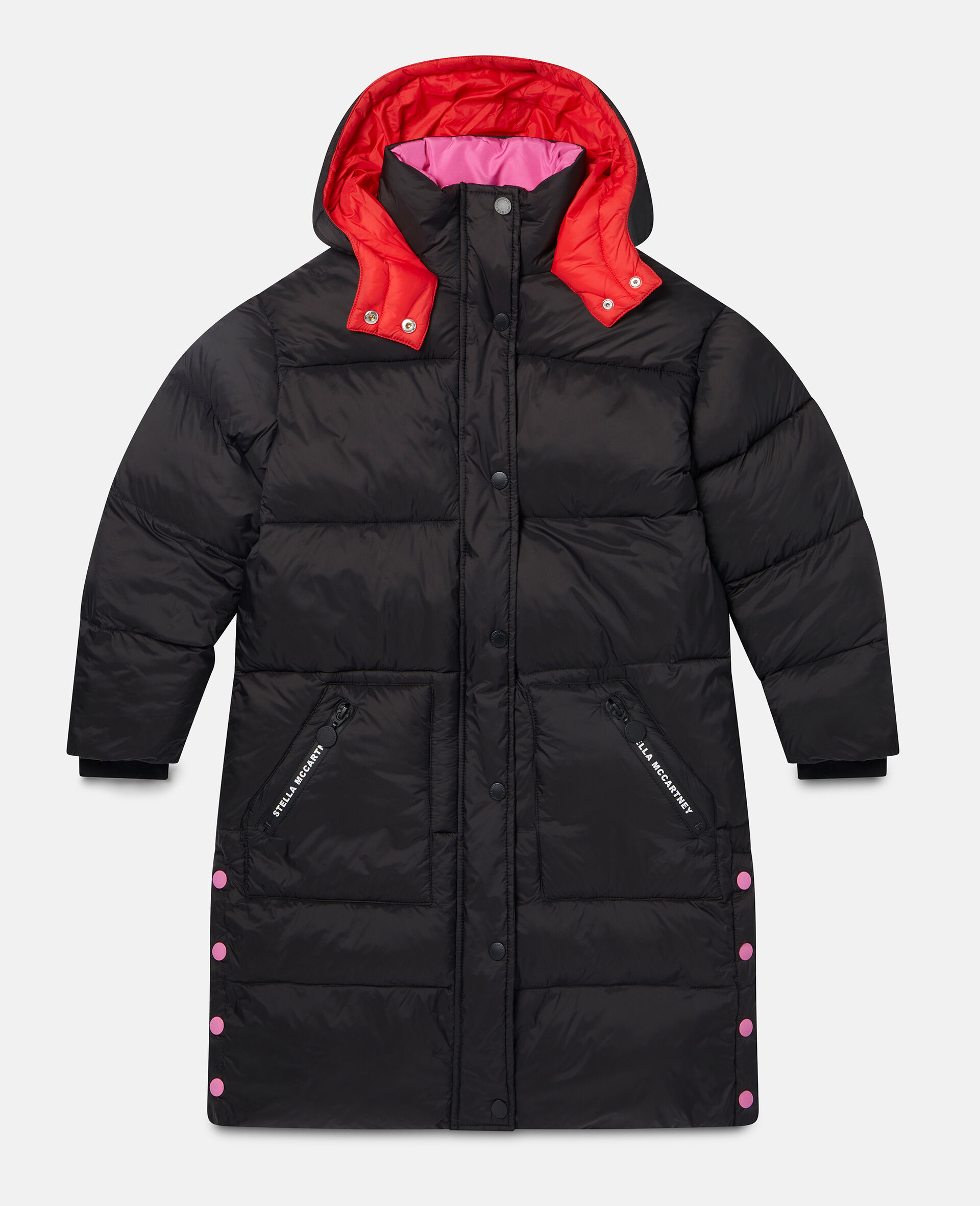 Women Black Oversized Button‐Up Puffer Jacket Stella McCartney US