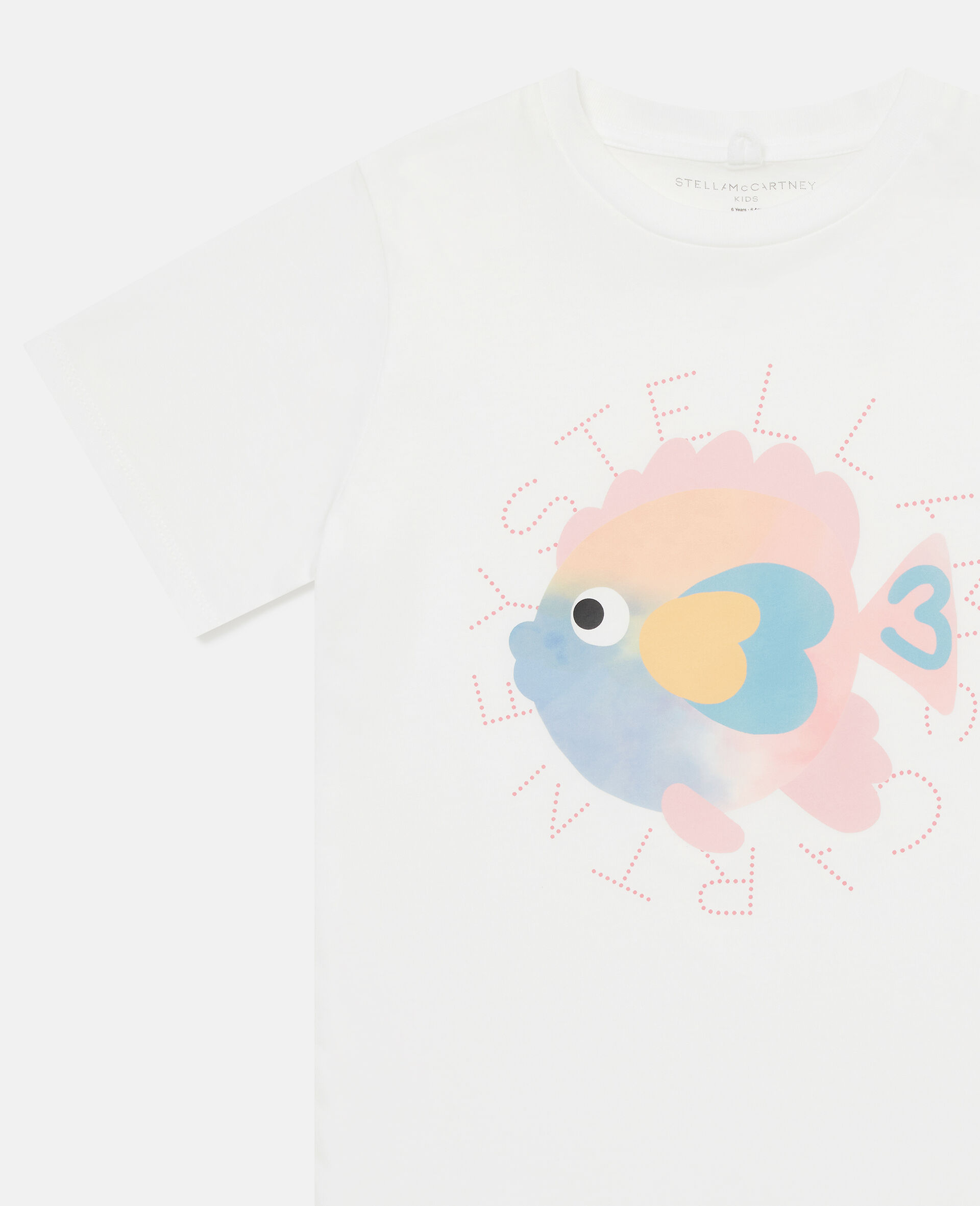 Fish Graphic T-Shirt-White-medium