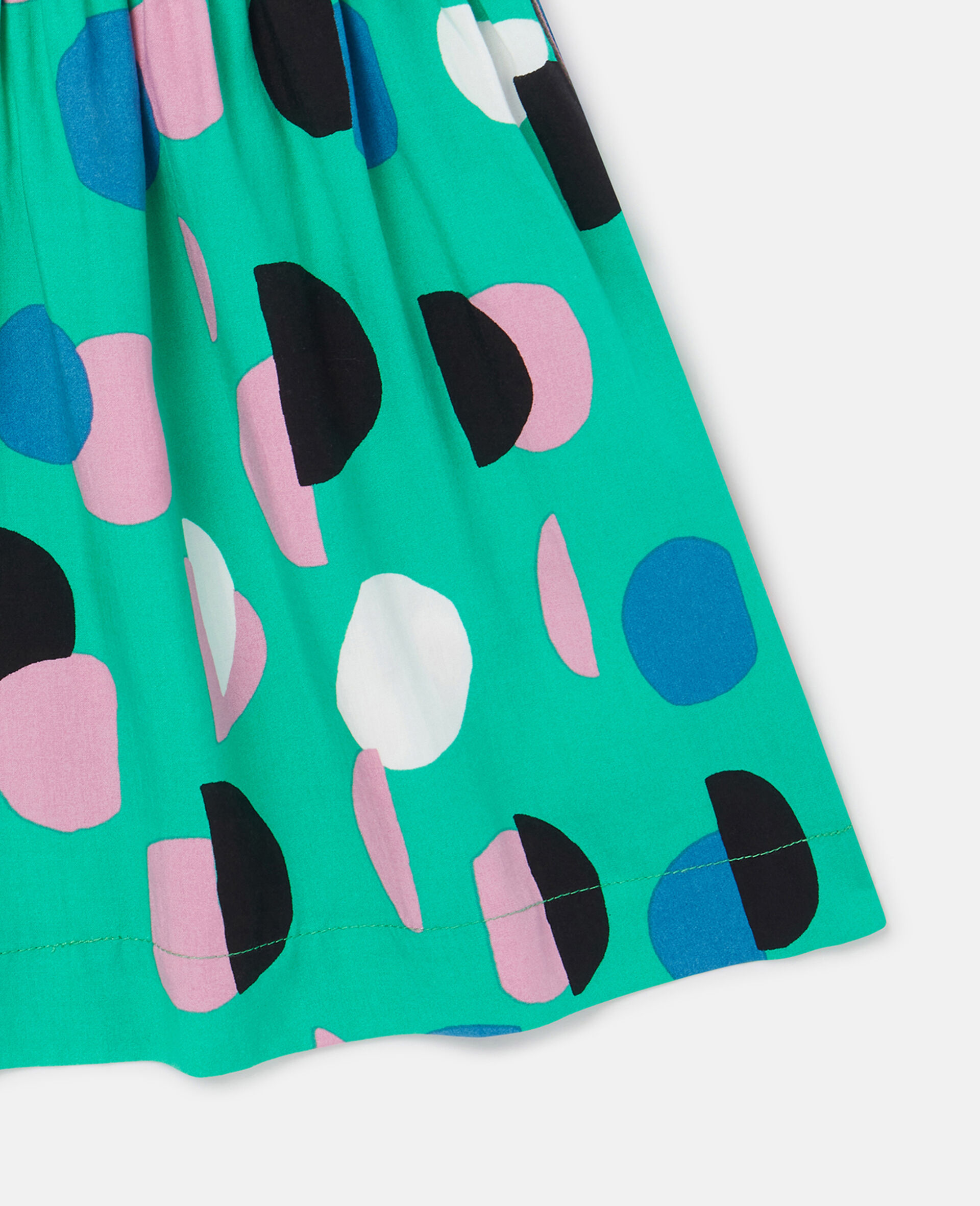 Logo Tape Dot Print Skater Skirt-Green-large image number 3