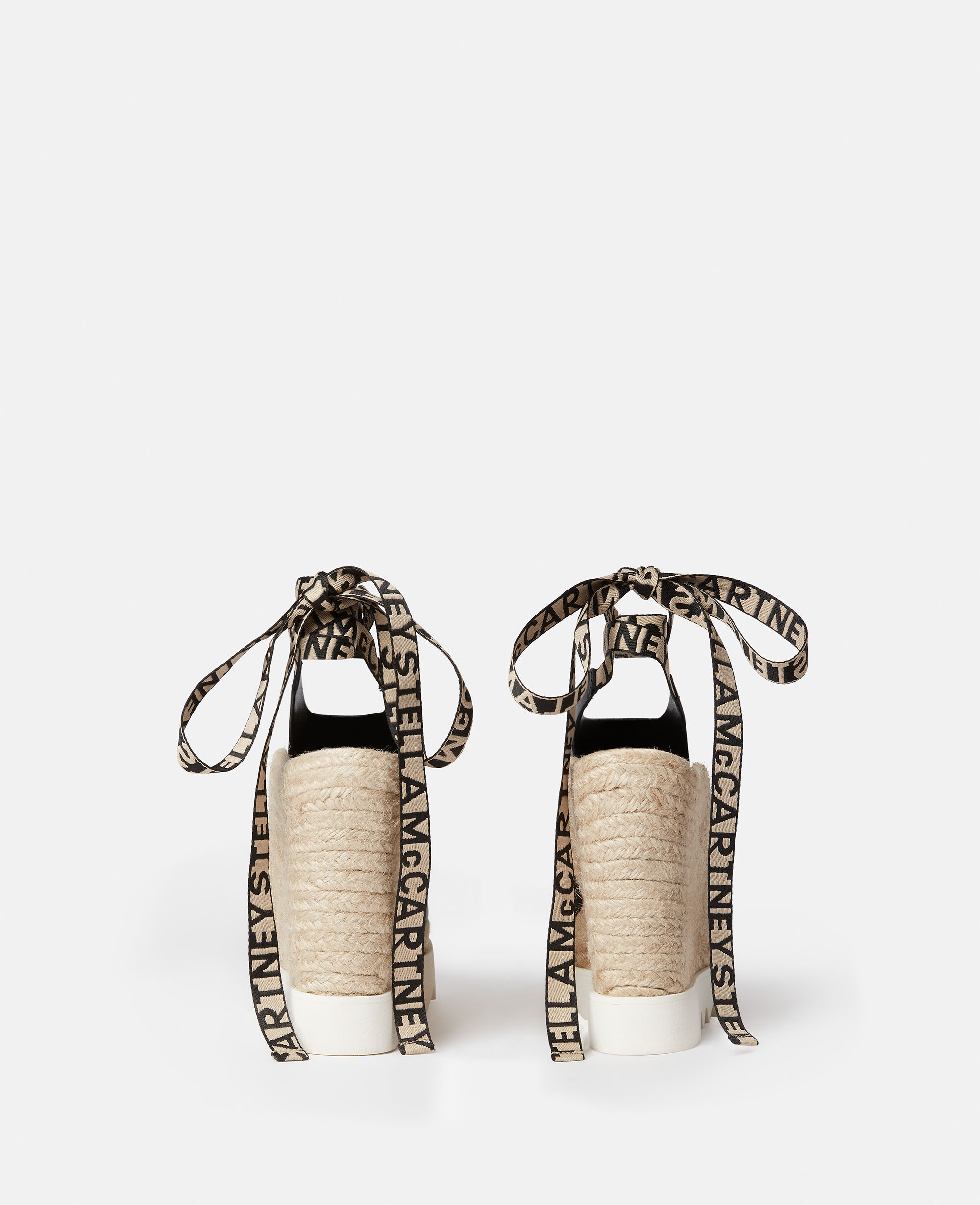 Espadrillas con Zeppa Aperte sul Davanti in Alter Mat Gaia Nero da Women Stella McCartney IT