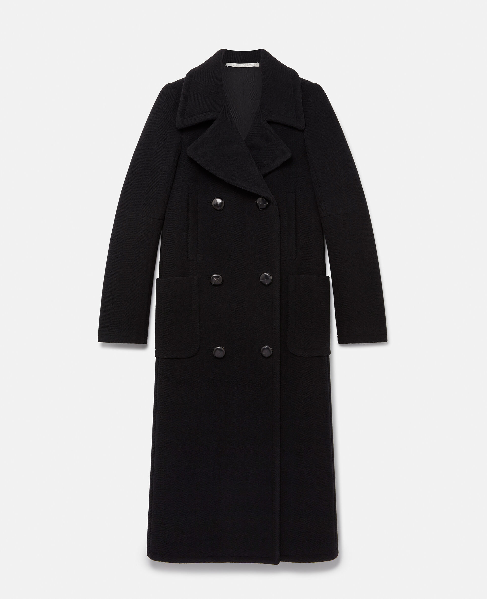 Women Black Long Wool Overcoat Stella McCartney US