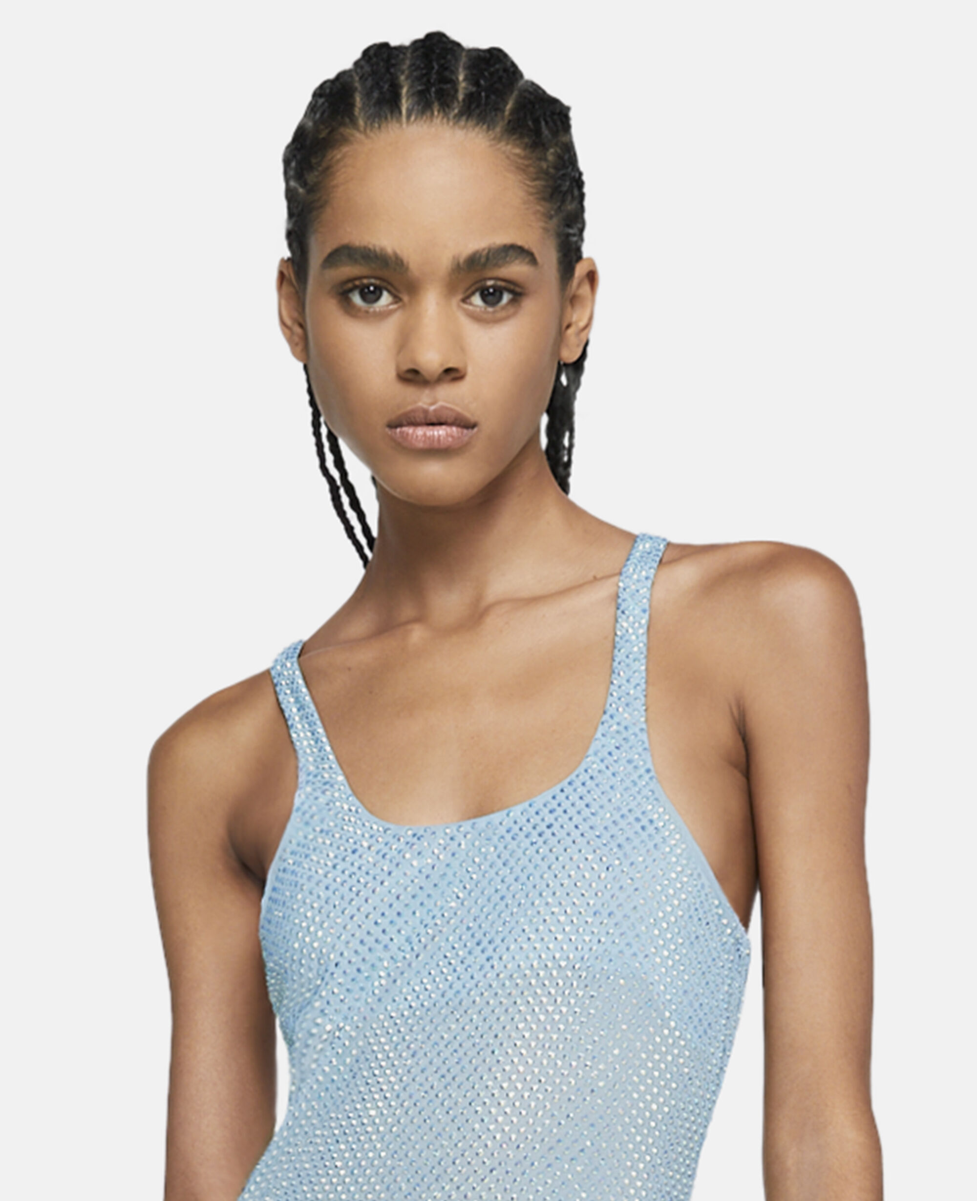 STELLA MCCARTNEY シルクマキシドレス Women ペールブルー クリスタル ストラス シルク マキシ ドレス