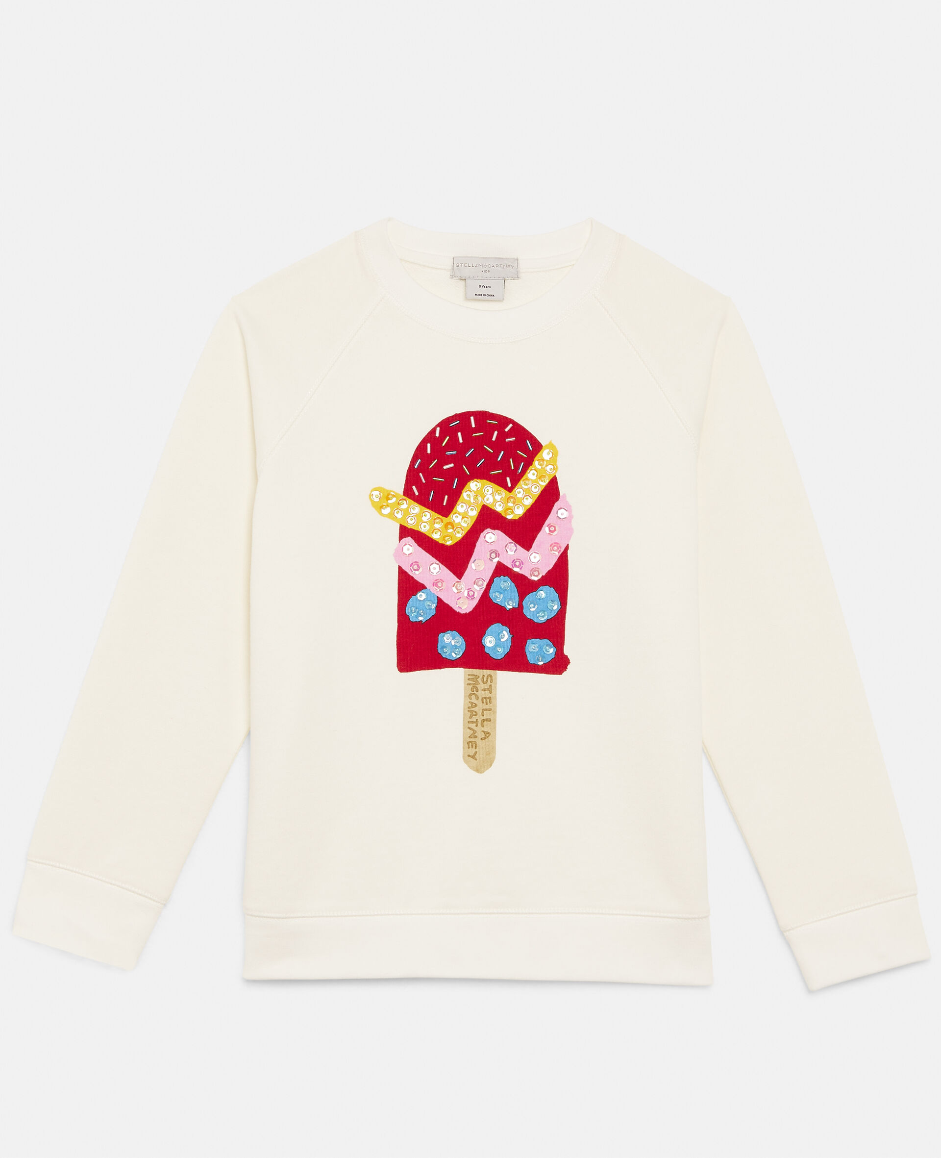 Popsicle Print Fleece Sweatshirt-White-large image number 0