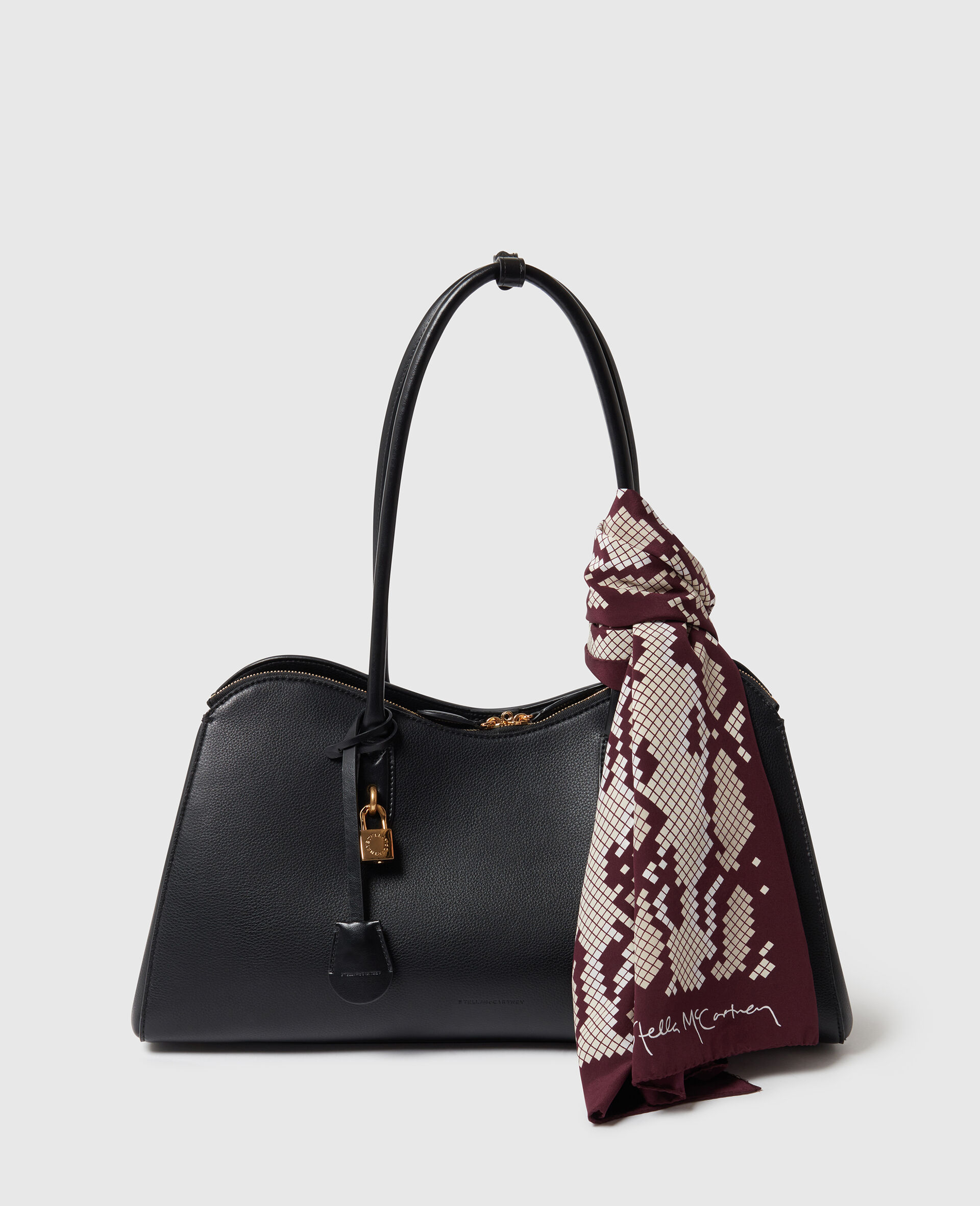 Foulard Quadrato con Stampa Serpente-Marrone-large image number 3