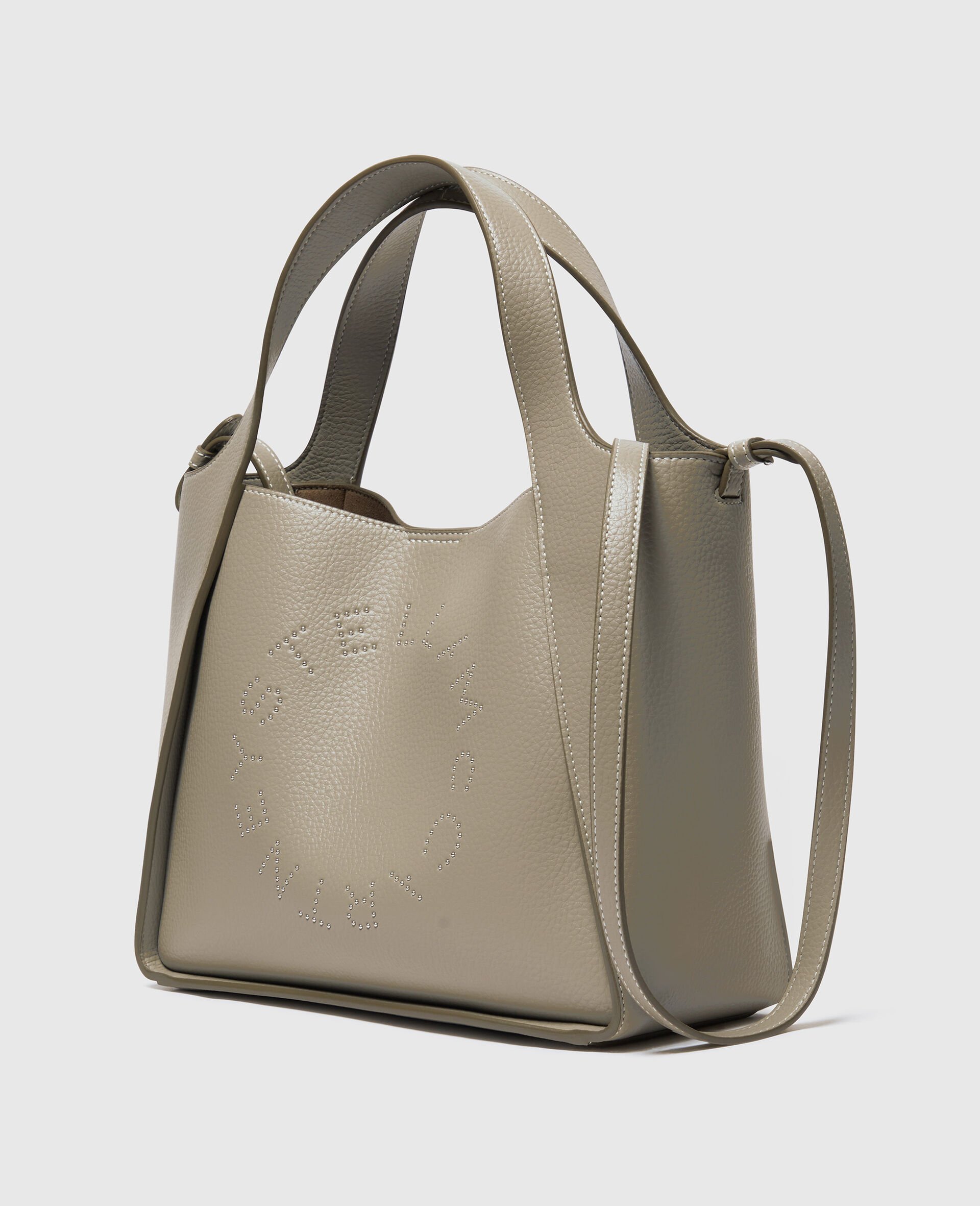 Tote Bag mit Griff, Logo und Riemen-Beige-medium Tote Bag mit Griff, Logo und Riemen-Beige-medium