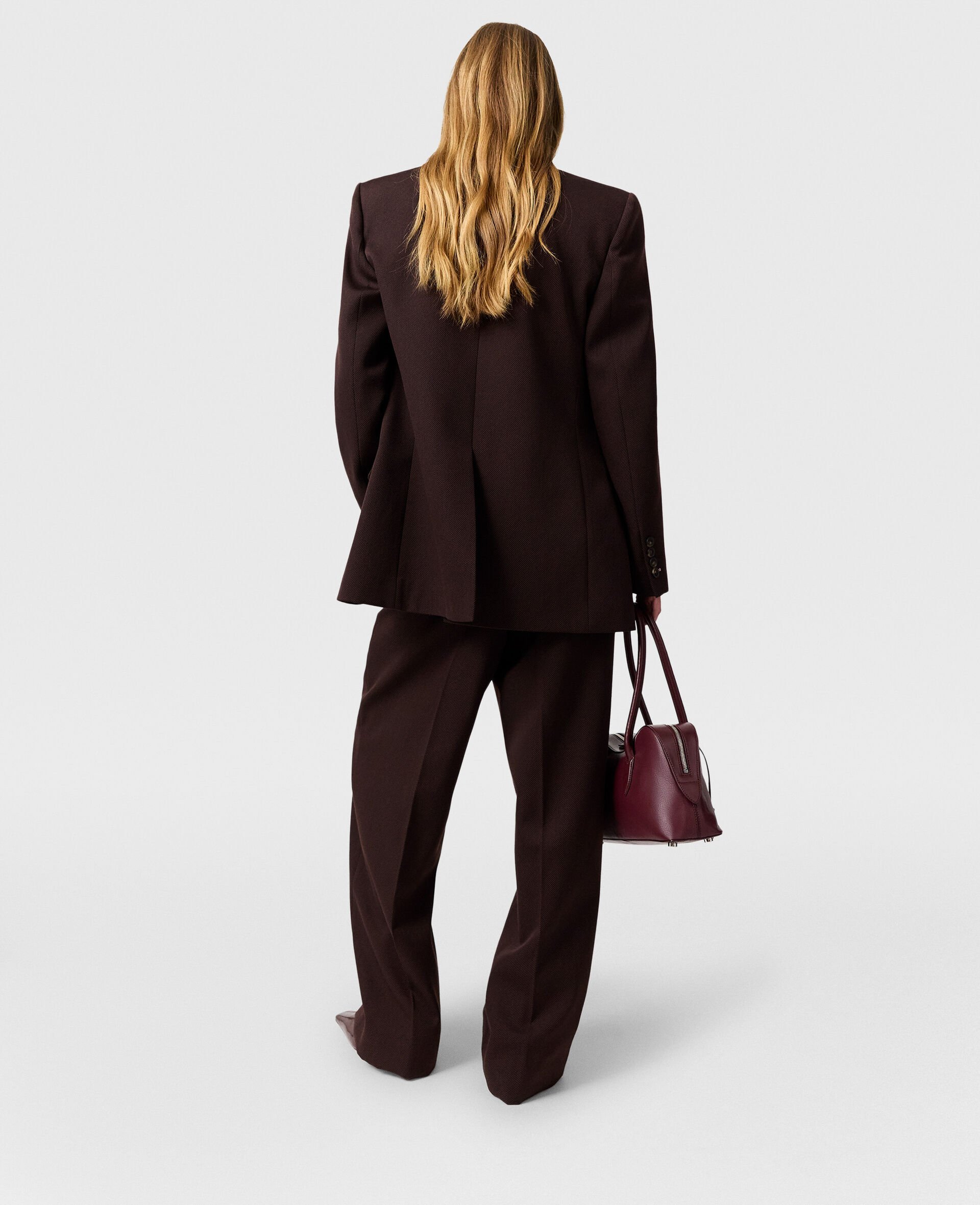 Single-Breasted Peak-Lapel Blazer-Brown-large image number 4