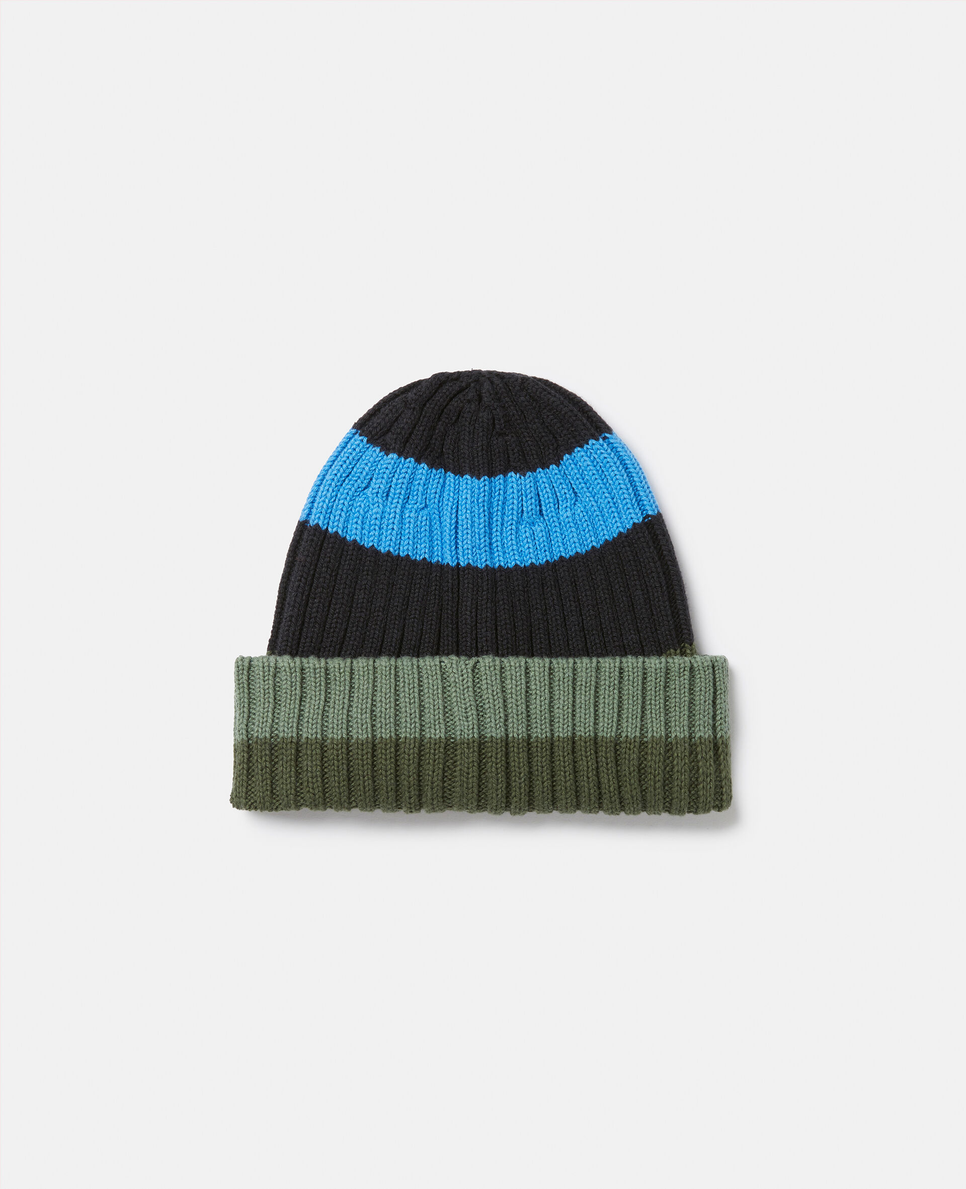 Striped Beanie Hat-Blue-large image number 1
