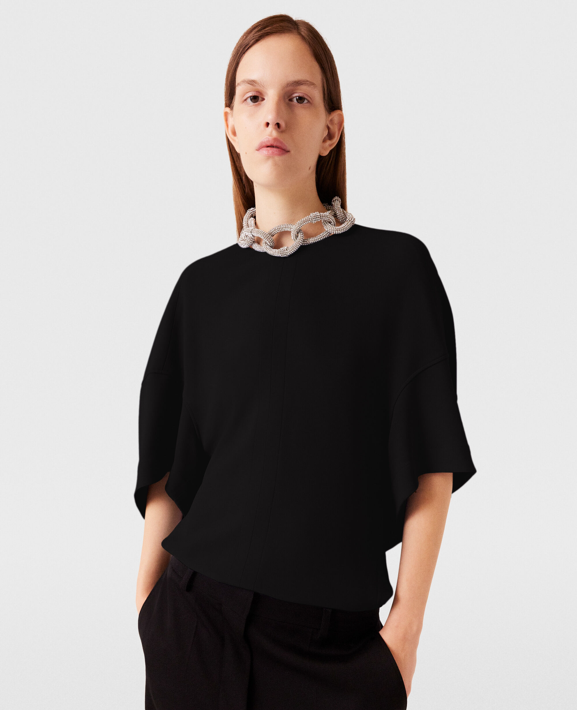 Crystal Chain Short-Sleeve Top