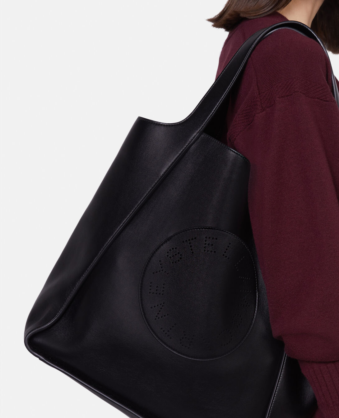 Women ブラック ステラ ロゴ スクエア トートバッグ | Stella McCartney JP