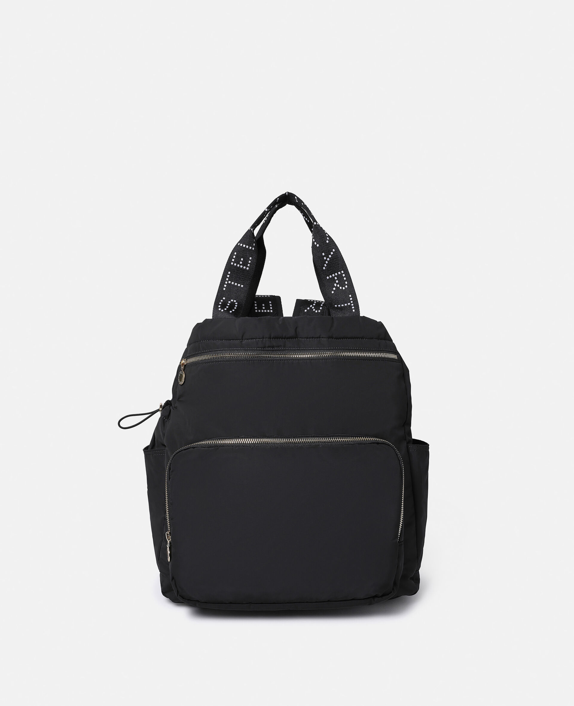 Women Black Logo Tape Backpack Changing Bag | Stella McCartney ES
