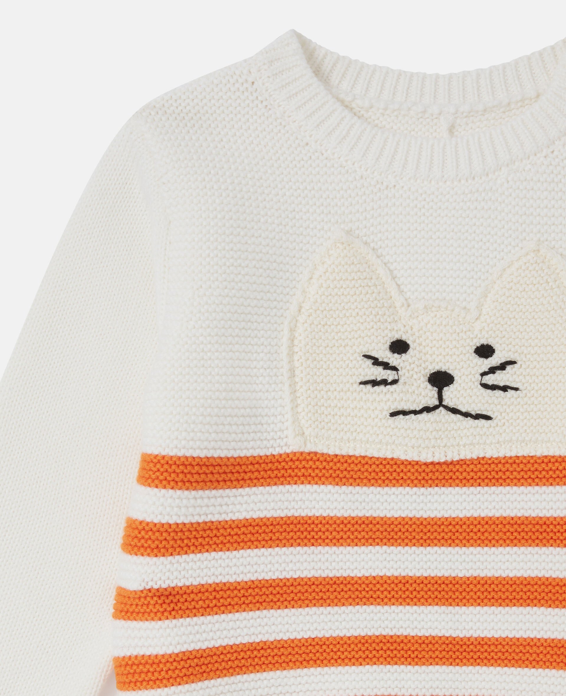 Cat Graphic Embroidered Sweater-Cream-large Cat Graphic Embroidered Sweater-Cream-large image number 1