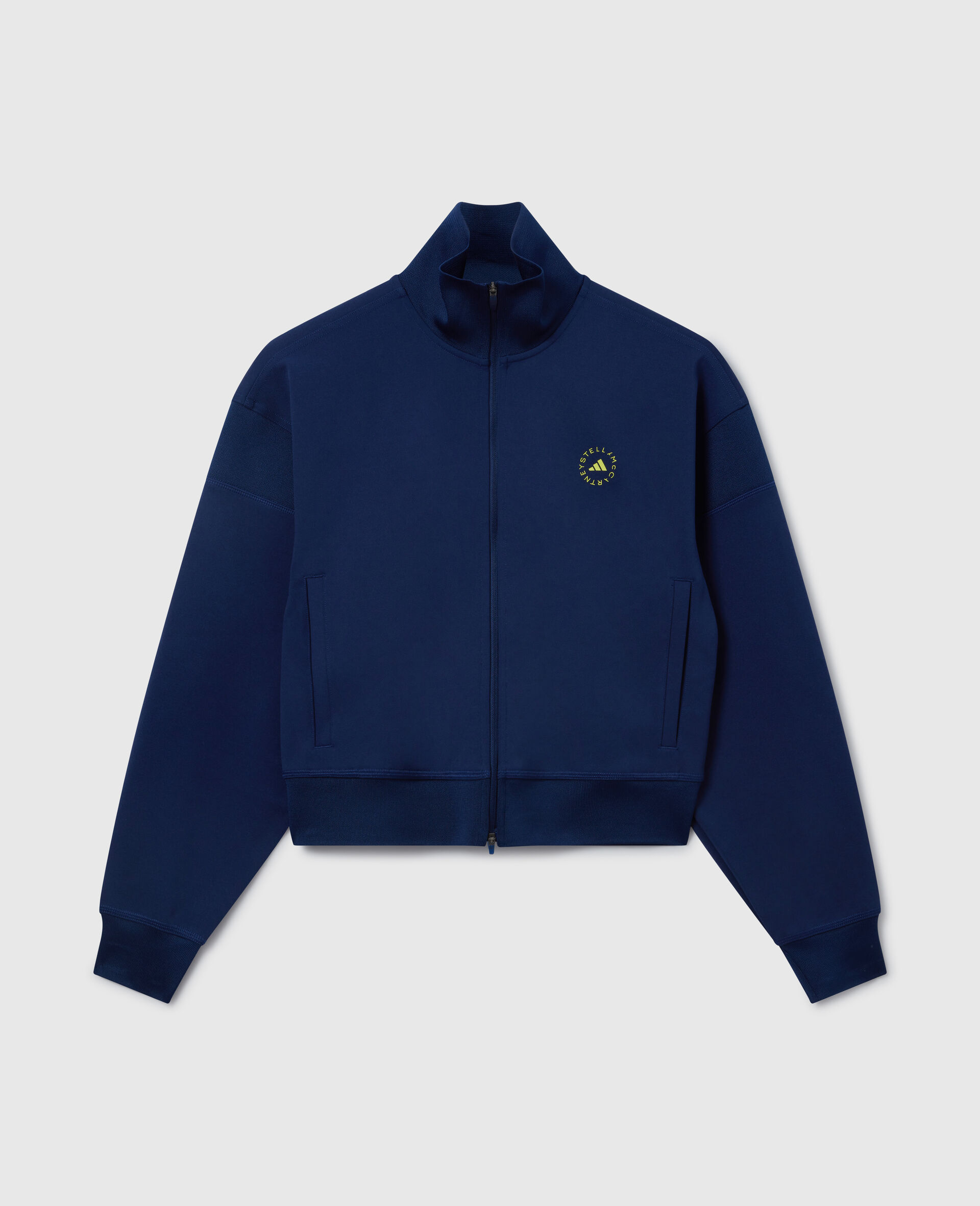 Logo Knitted Track Jacket-Blue-large image number 0