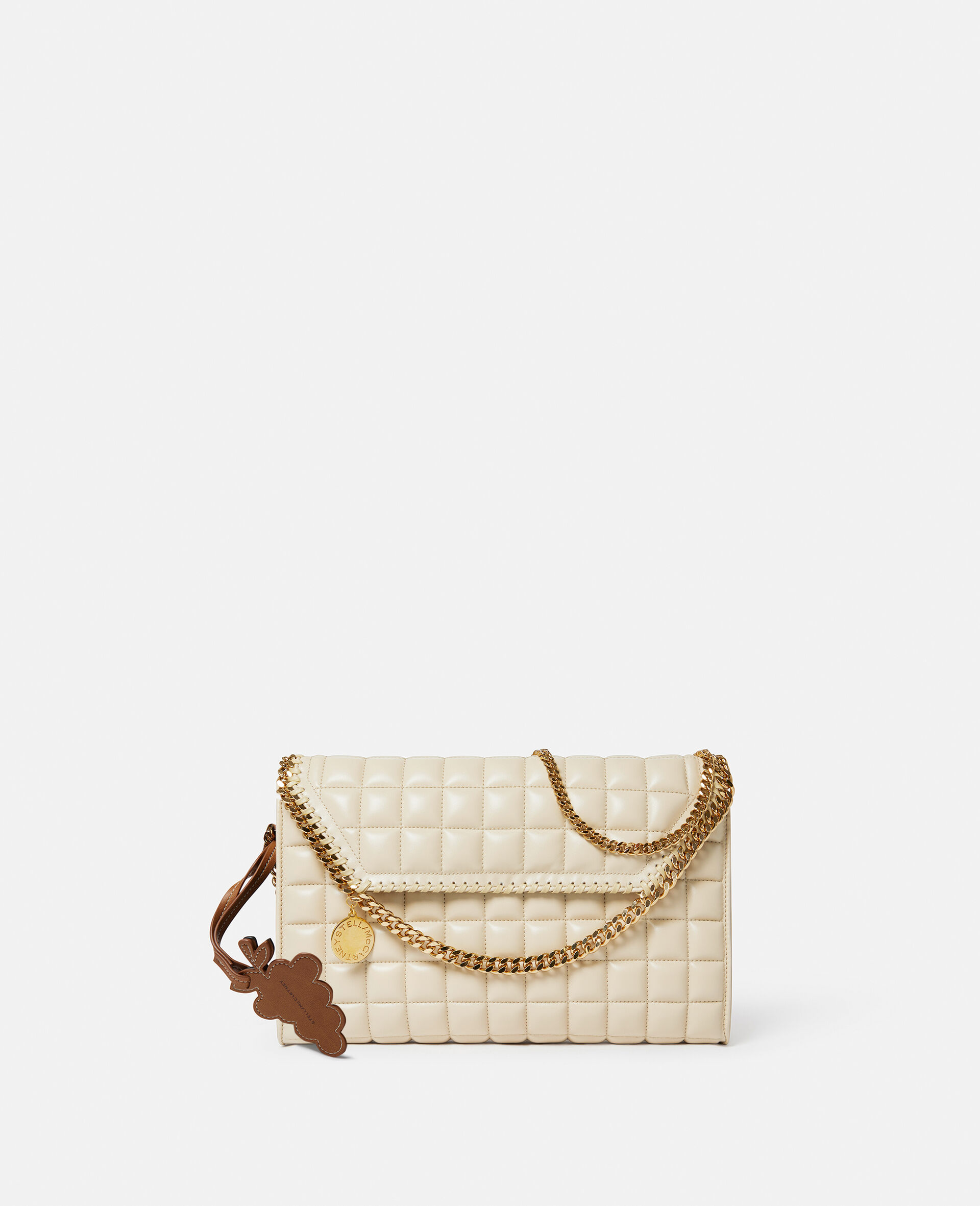 Falabella Square Quilted Wallet Shoulder Bag-White-medium