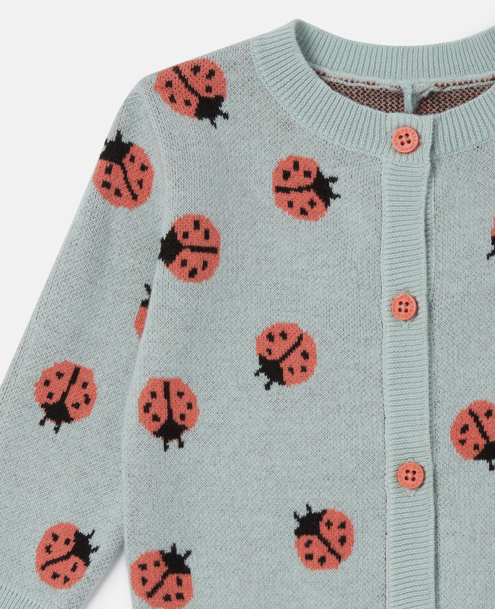 Ladybird Knitted Crewneck  Cardigan -Green-large image number 1