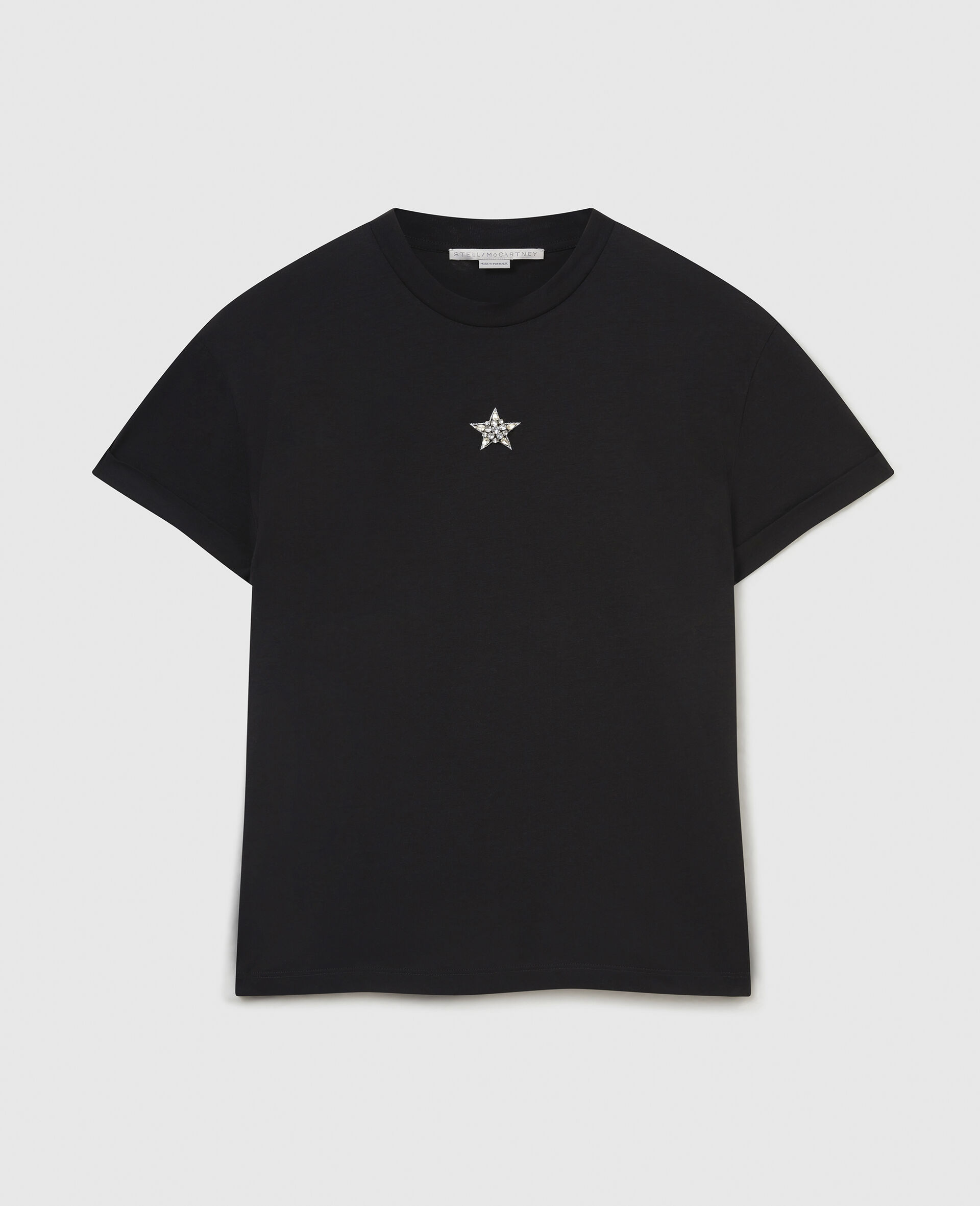 Crystal Star Embroidered T-Shirt-White-large image number 0