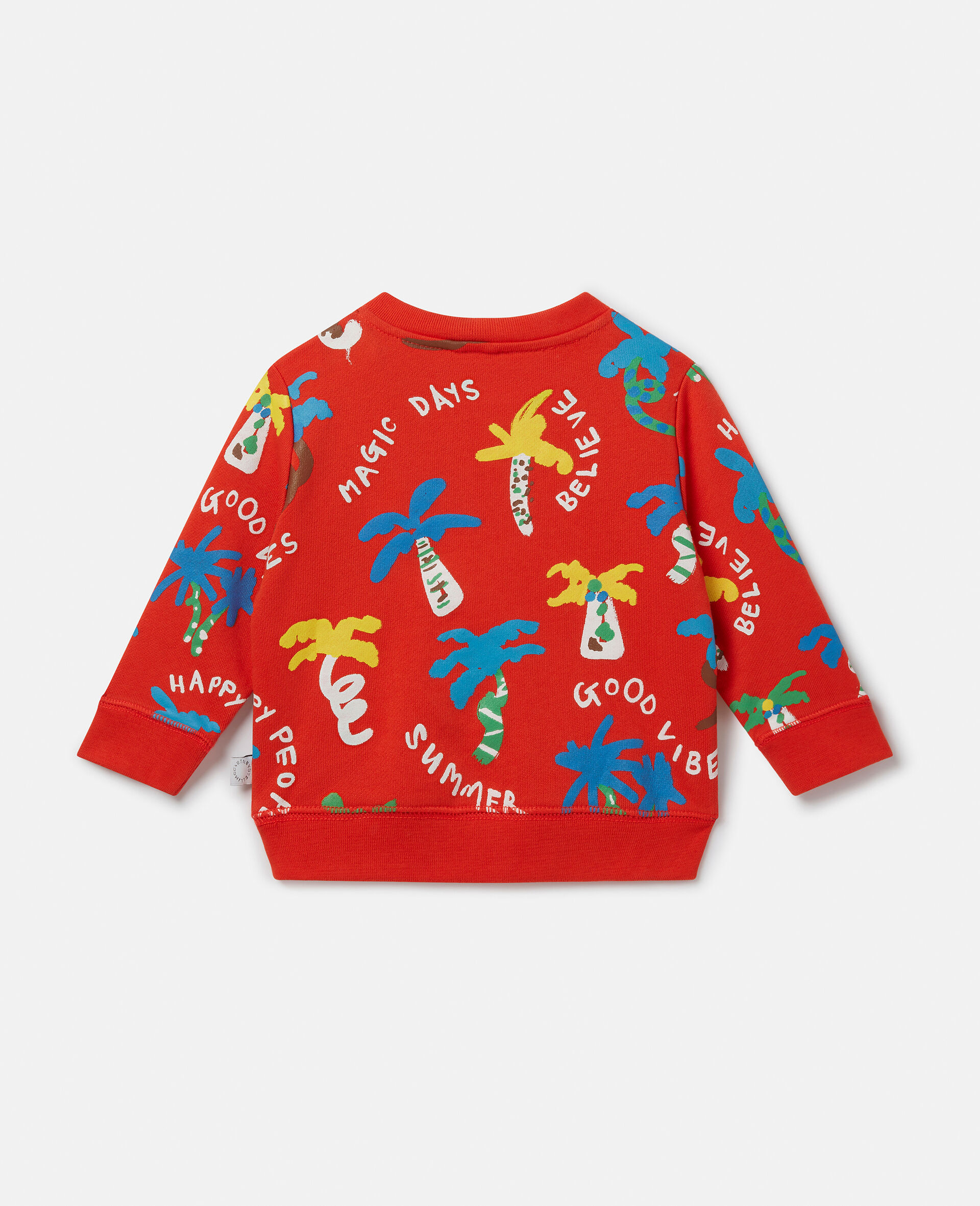Good Vibes Palm Print Sweatshirt-Red-large Good Vibes Palm Print Sweatshirt-Red-large image number 2