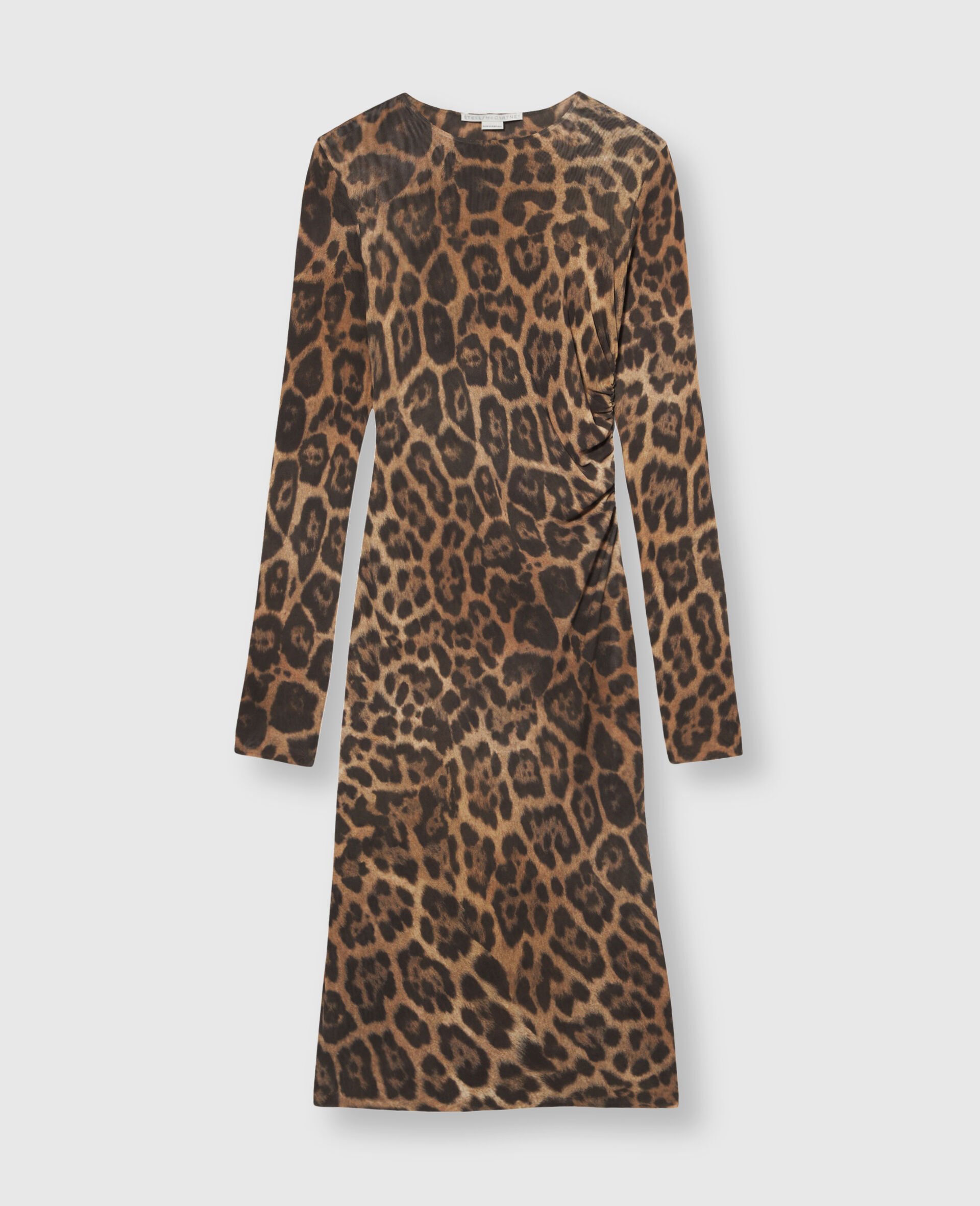 Leopard Long-Sleeve Midi Dress-Brown-large Leopard Long-Sleeve Midi Dress-Brown-large image number 0