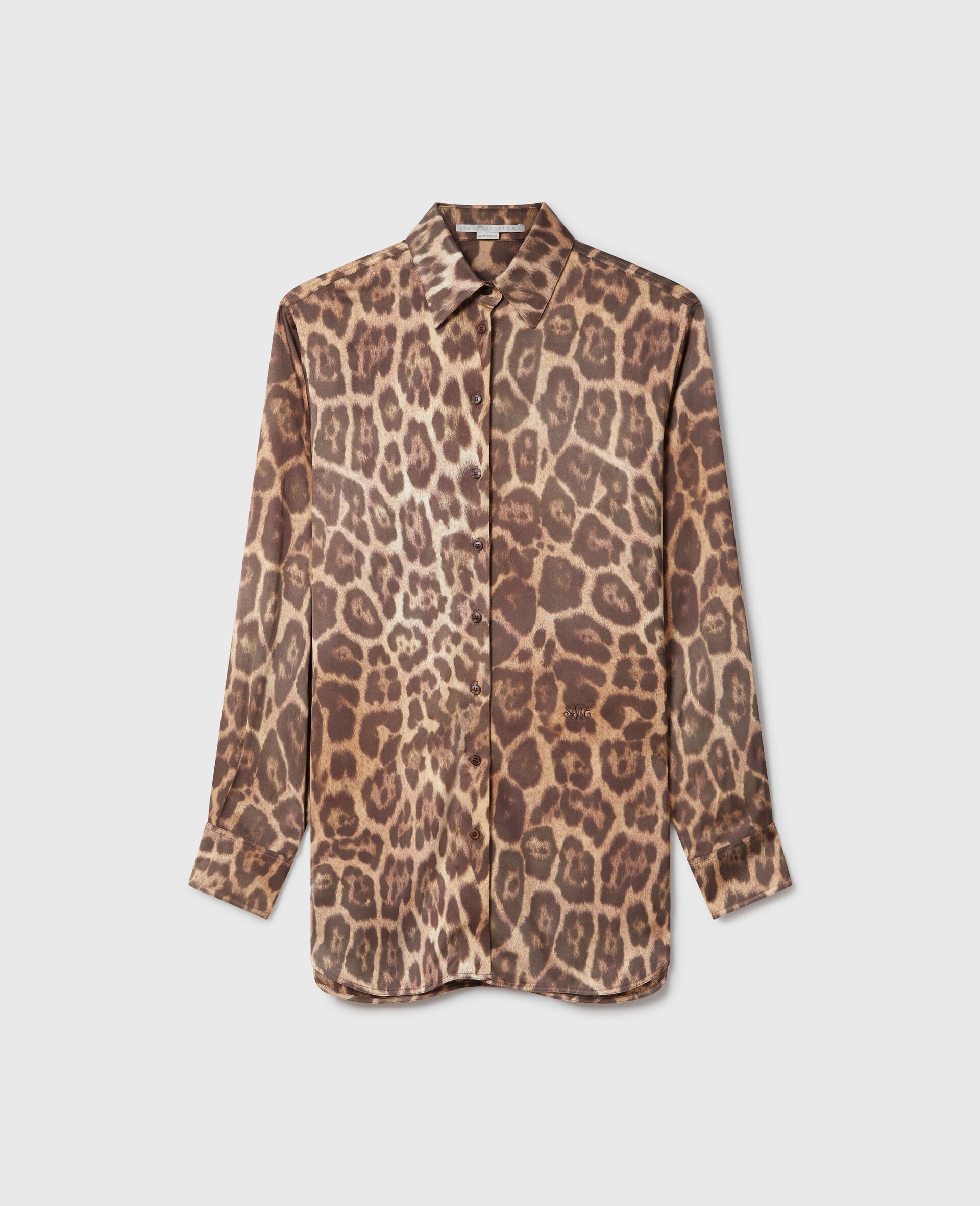 Leopard Oversized Shirt-Brown-large image number 0