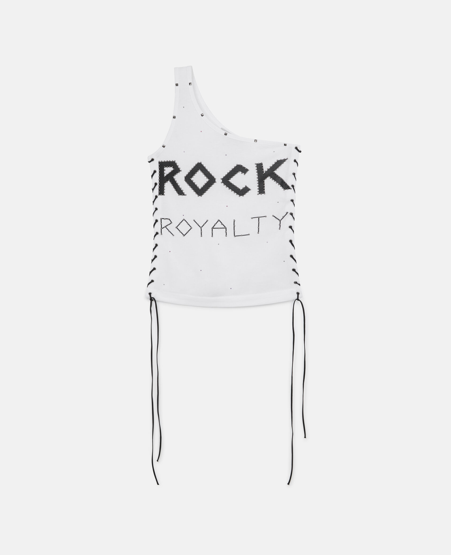 Einschultriges TShirt mit Rock Royal Print-Weiß-large image number 0