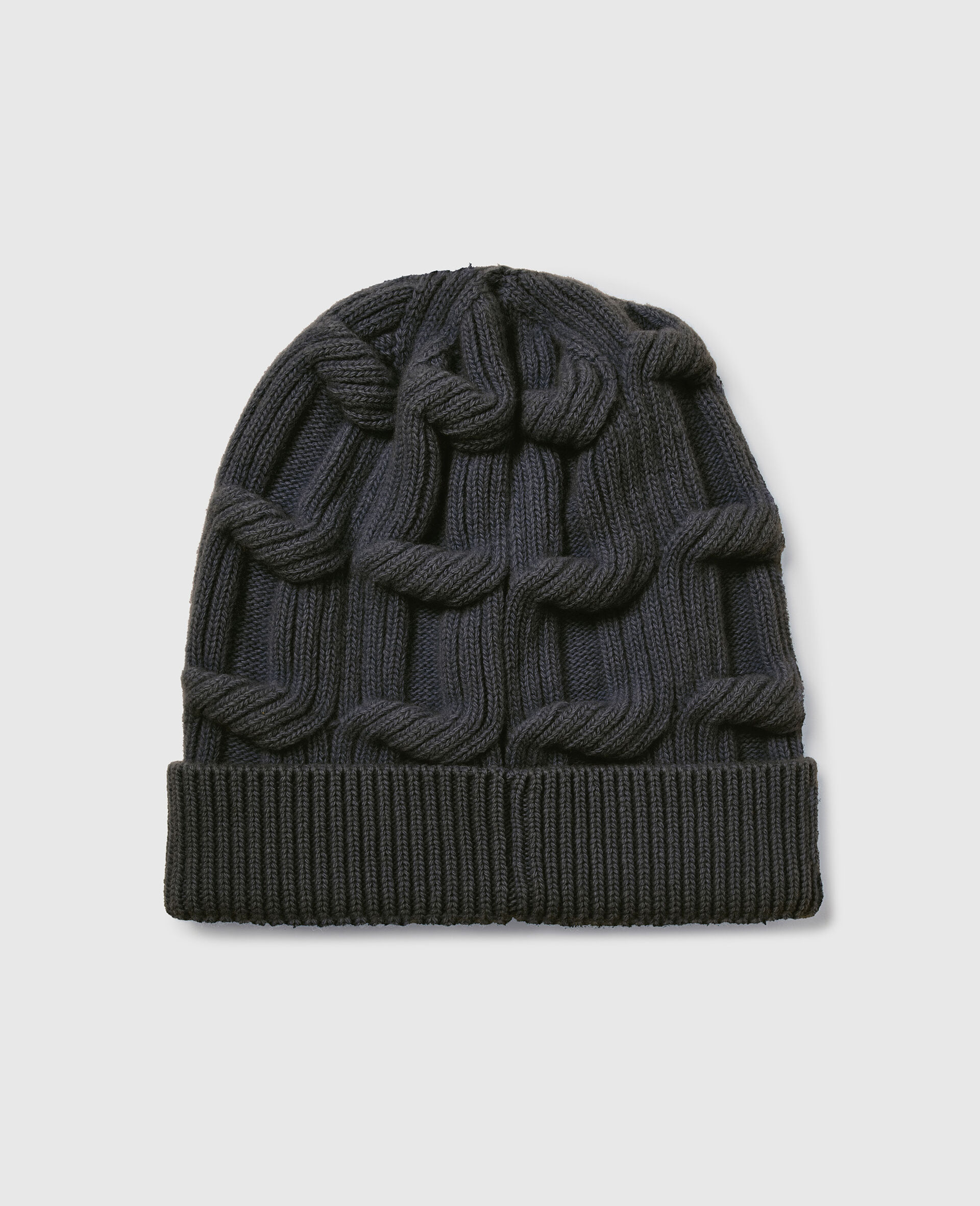 Falabella Cable-Knit Beanie-Grey-large image number 2