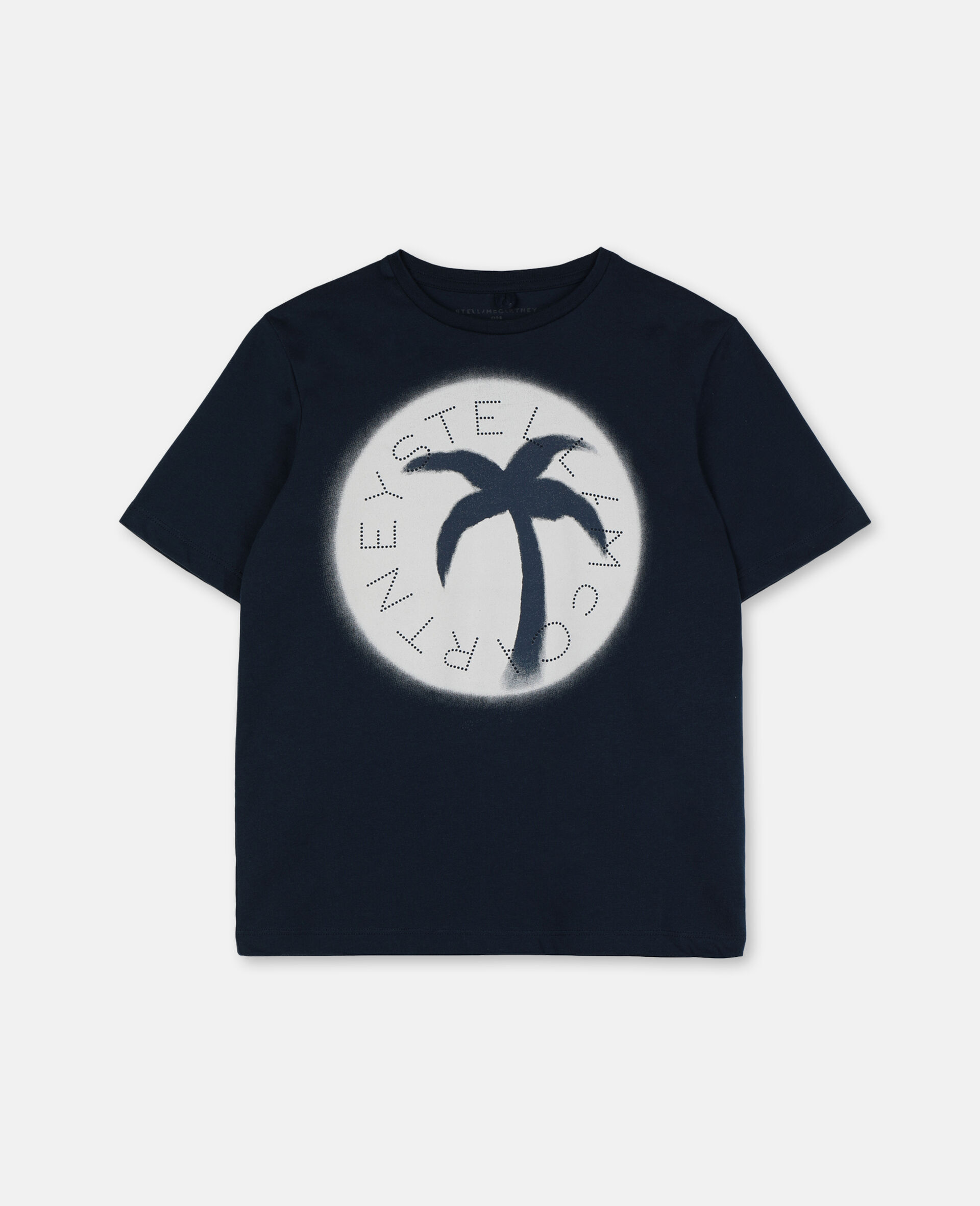 Palm Oversize Cotton Logo T-shirt-Blue-large image number 0
