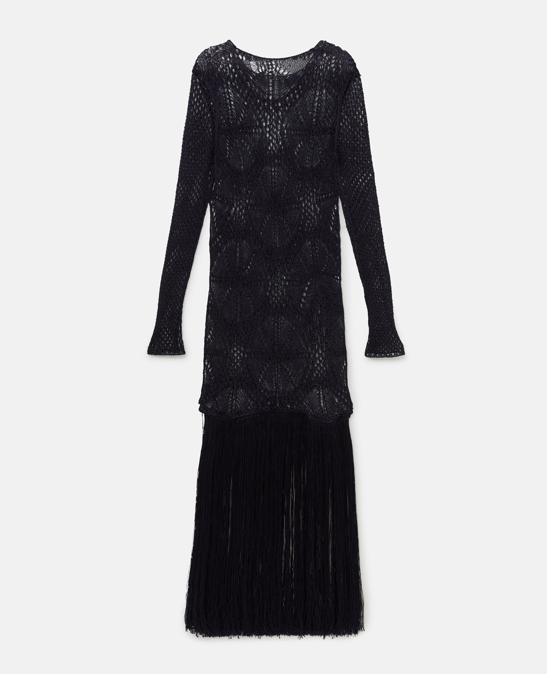 Long Sleeve Crochet Maxi Dress-Blue-large image number 0