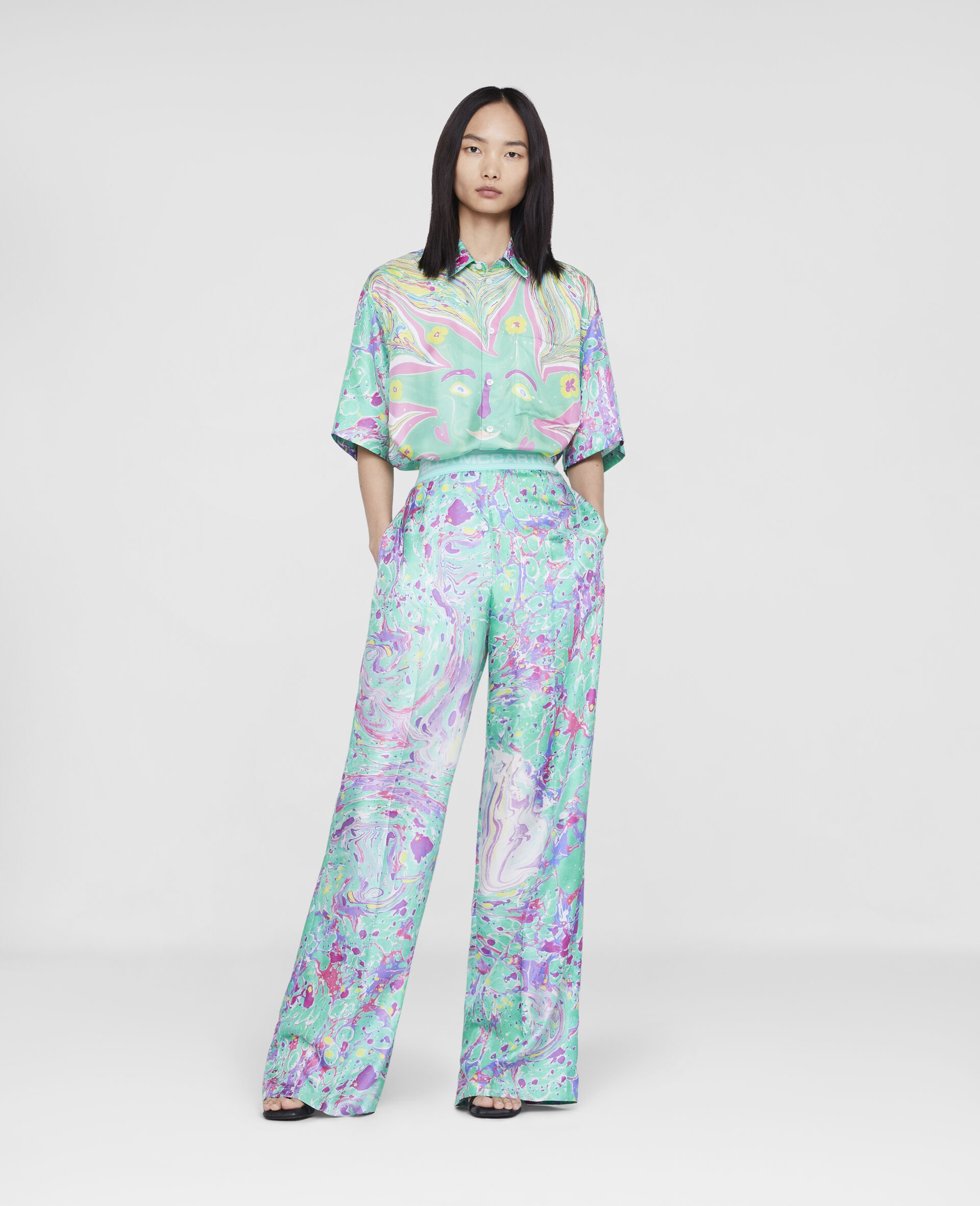Myfawnwy Printed Silk pants-Multicolour-large image number 1