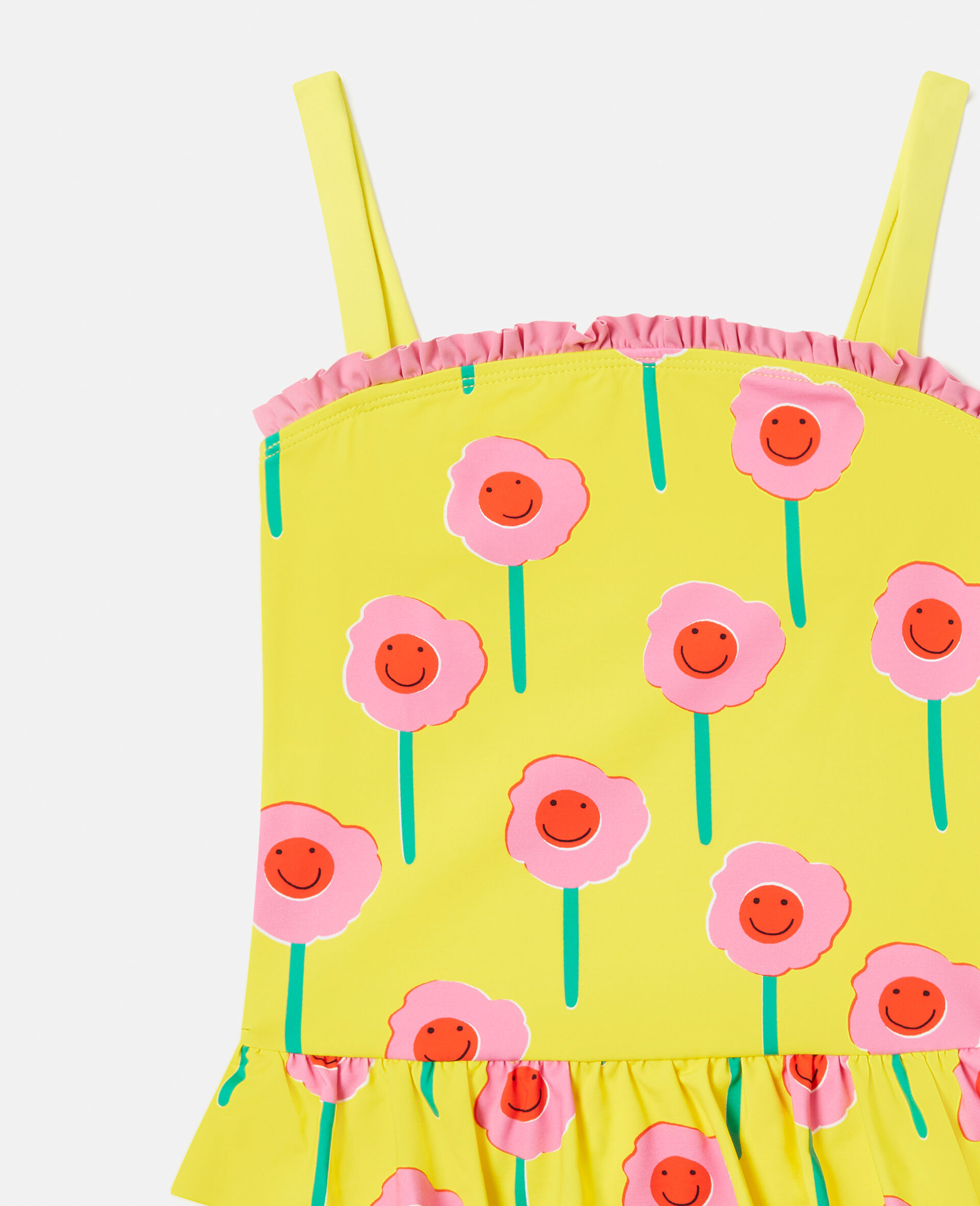 Graphic Flower Print Frill Swimsuit-Multicoloured-large image number 1
