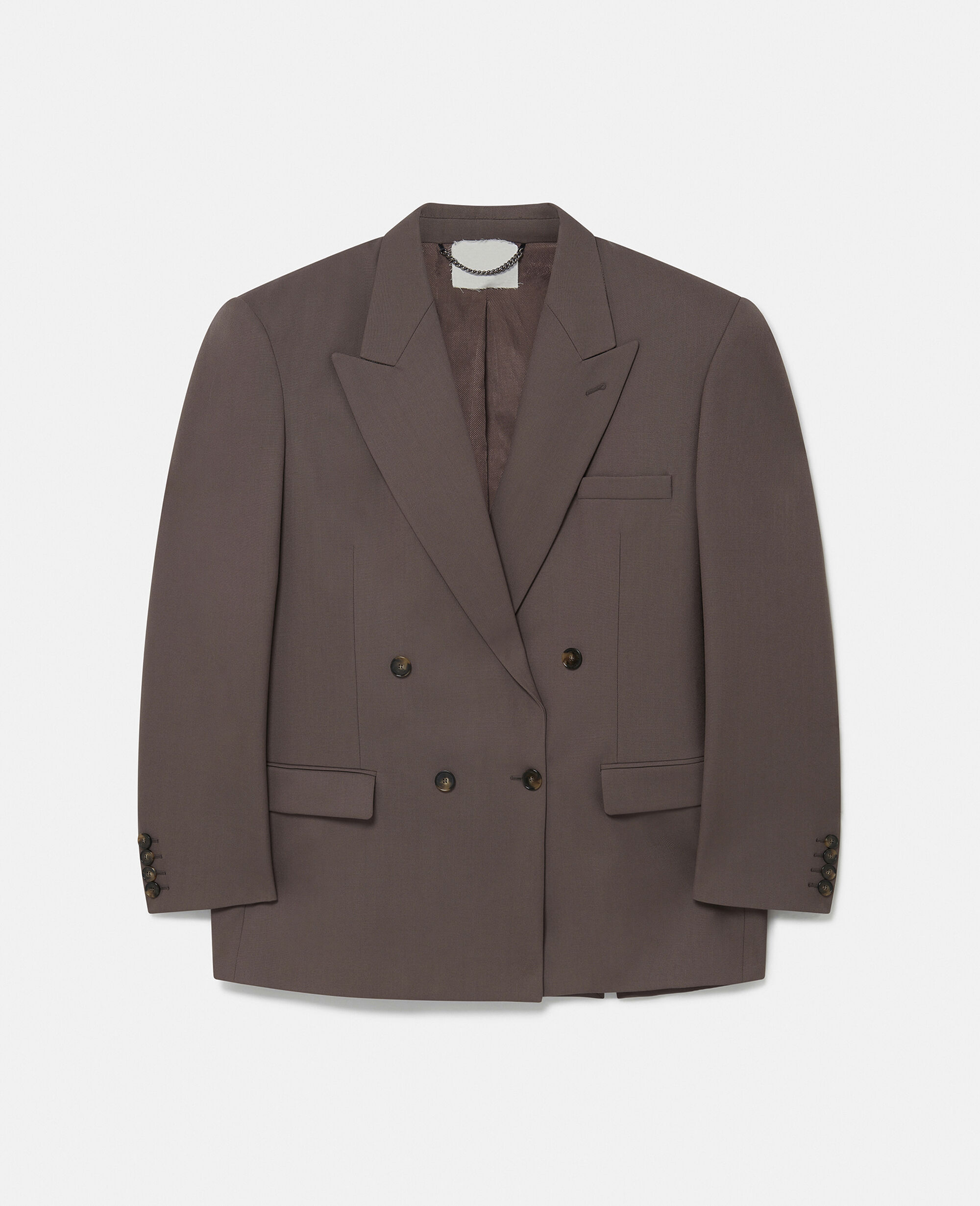 Women Taupe brown Oversized Double-Breasted Blazer | Stella
