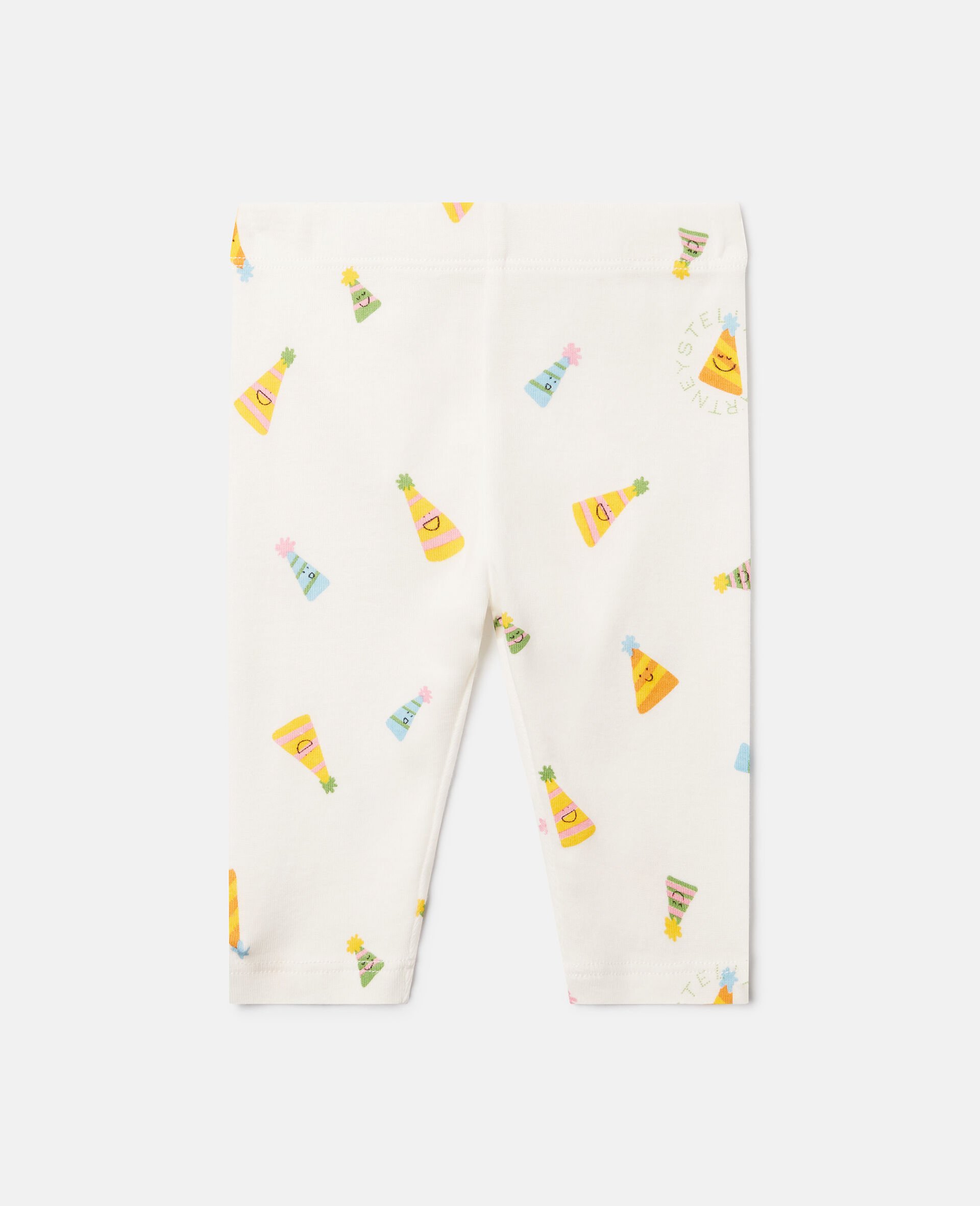 Party Hat Print Leggings-White-medium