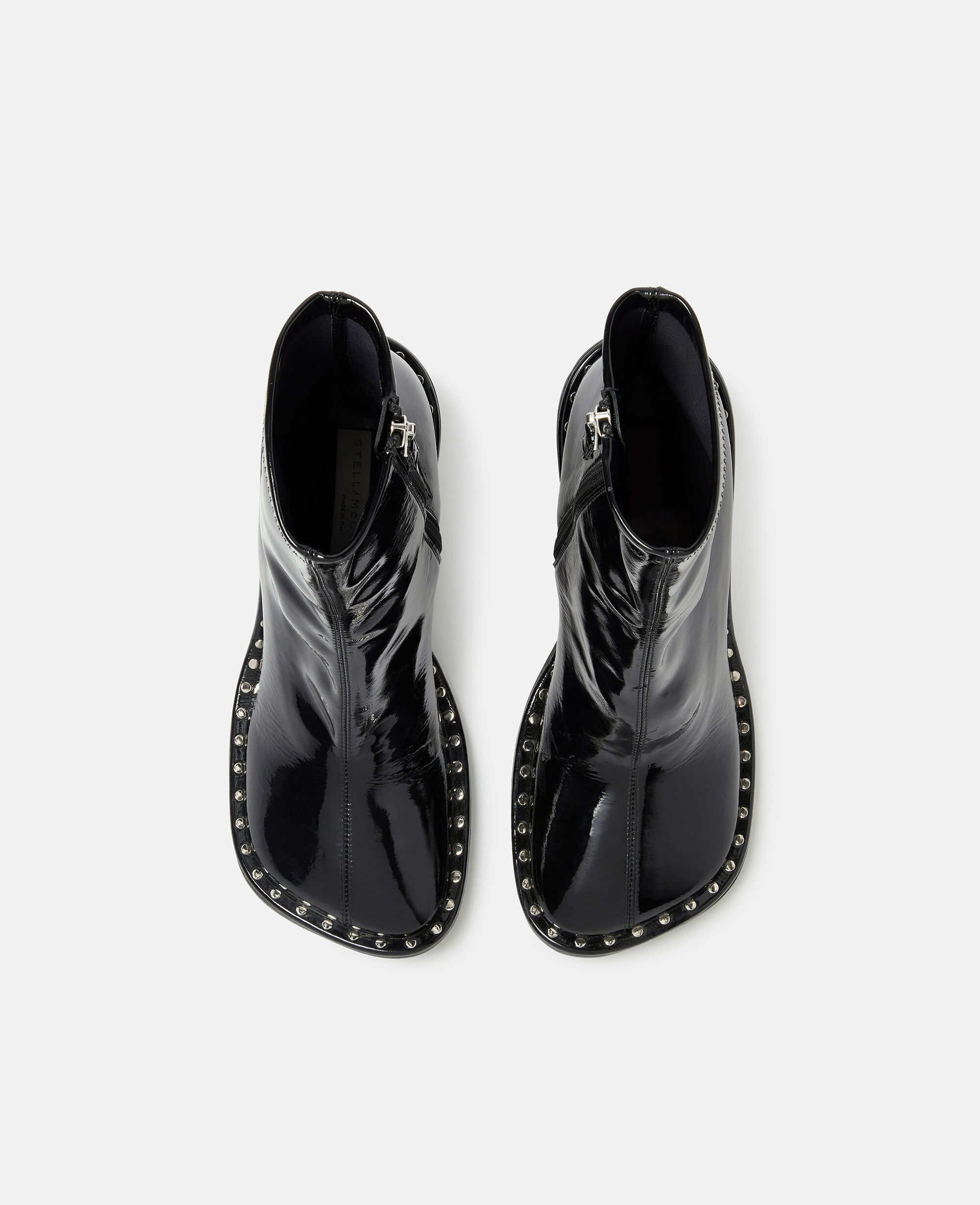 Women Black Ryder Lacquered Stiletto Ankle Boots Stella McCartney GB