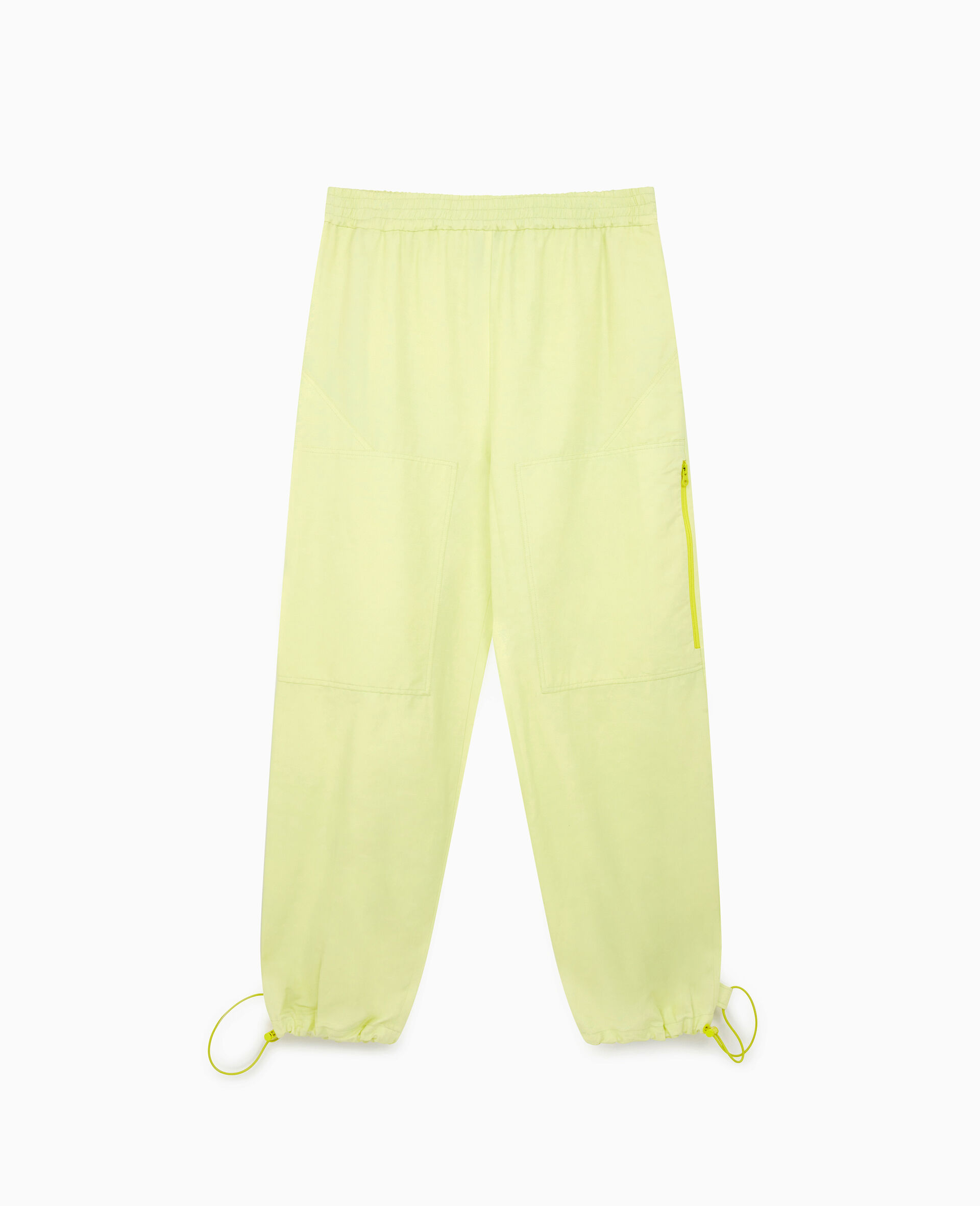 Zip pocket Trousers-Yellow-large image number 0