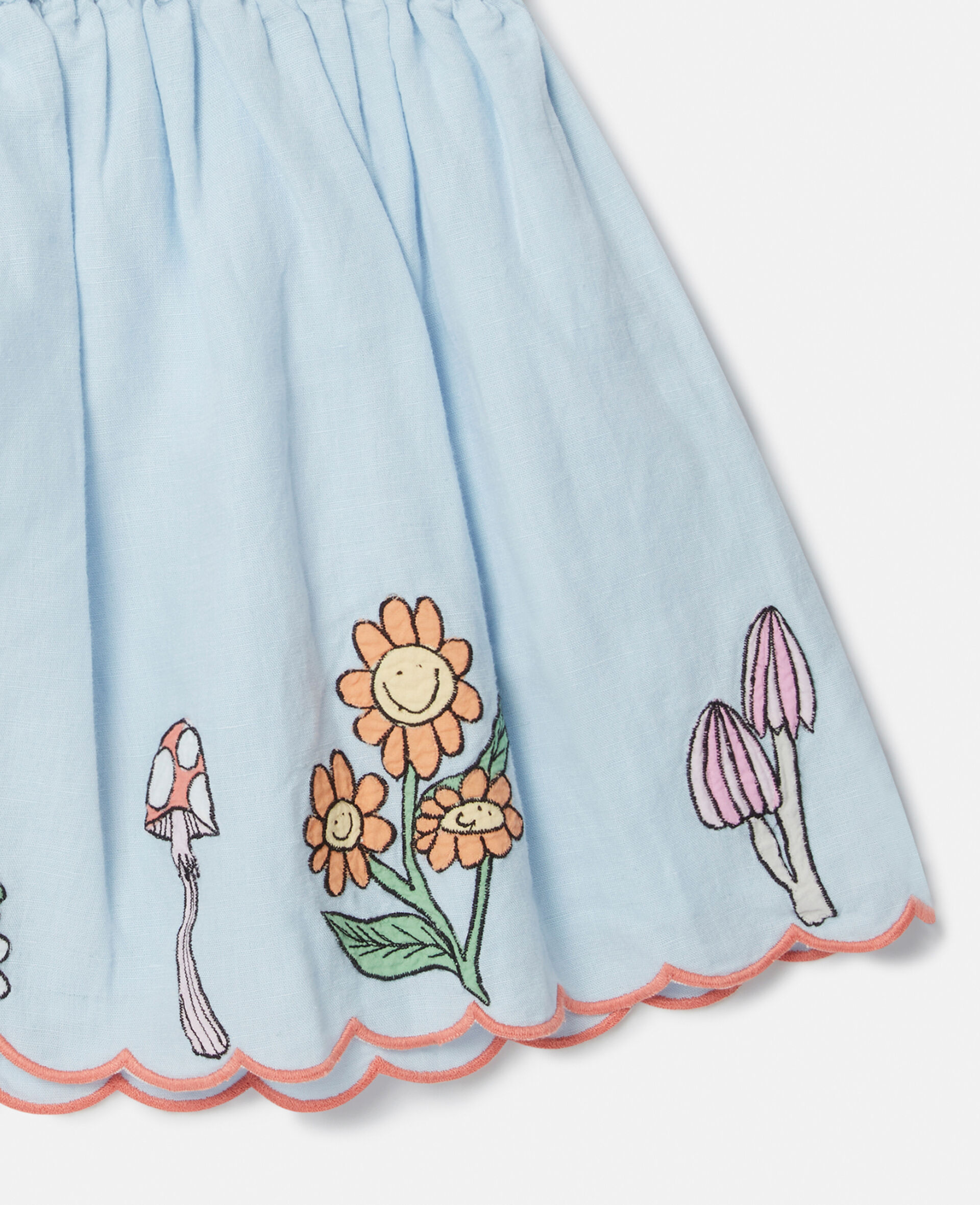 Woodland Friends Elasticated Scalloped Trim Skirt -Blue-large image number 3