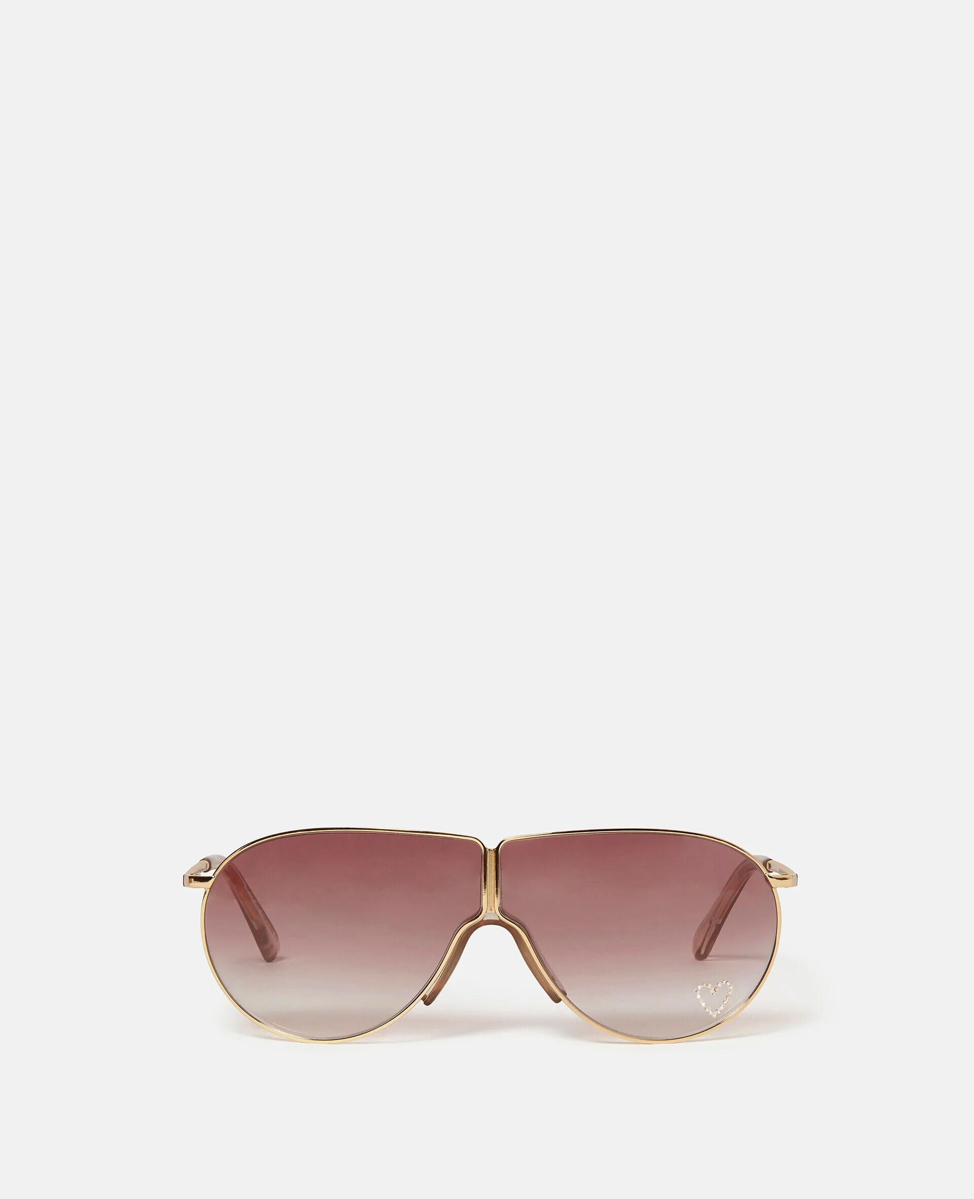 Women Shiny Endura Gold Gradient Rust Loveheart Metal Aviator
