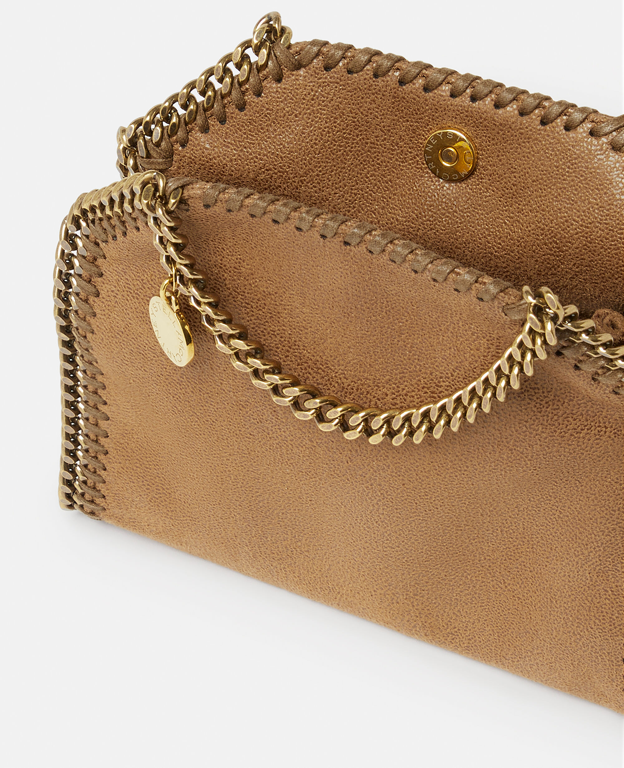 ハンドバッグ STELLA MCCARTNEY Handbags Women Eco Suede Brown/Pecan STELLA MCCARTNEY Eco Suede Mini Fringe Falabella Tote Tan