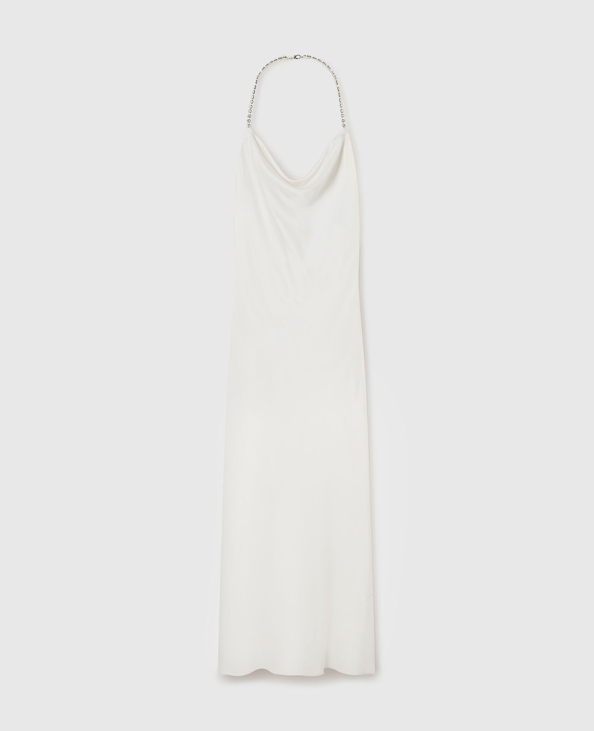Falabella Chain Strap Satin Dress-Cream-medium