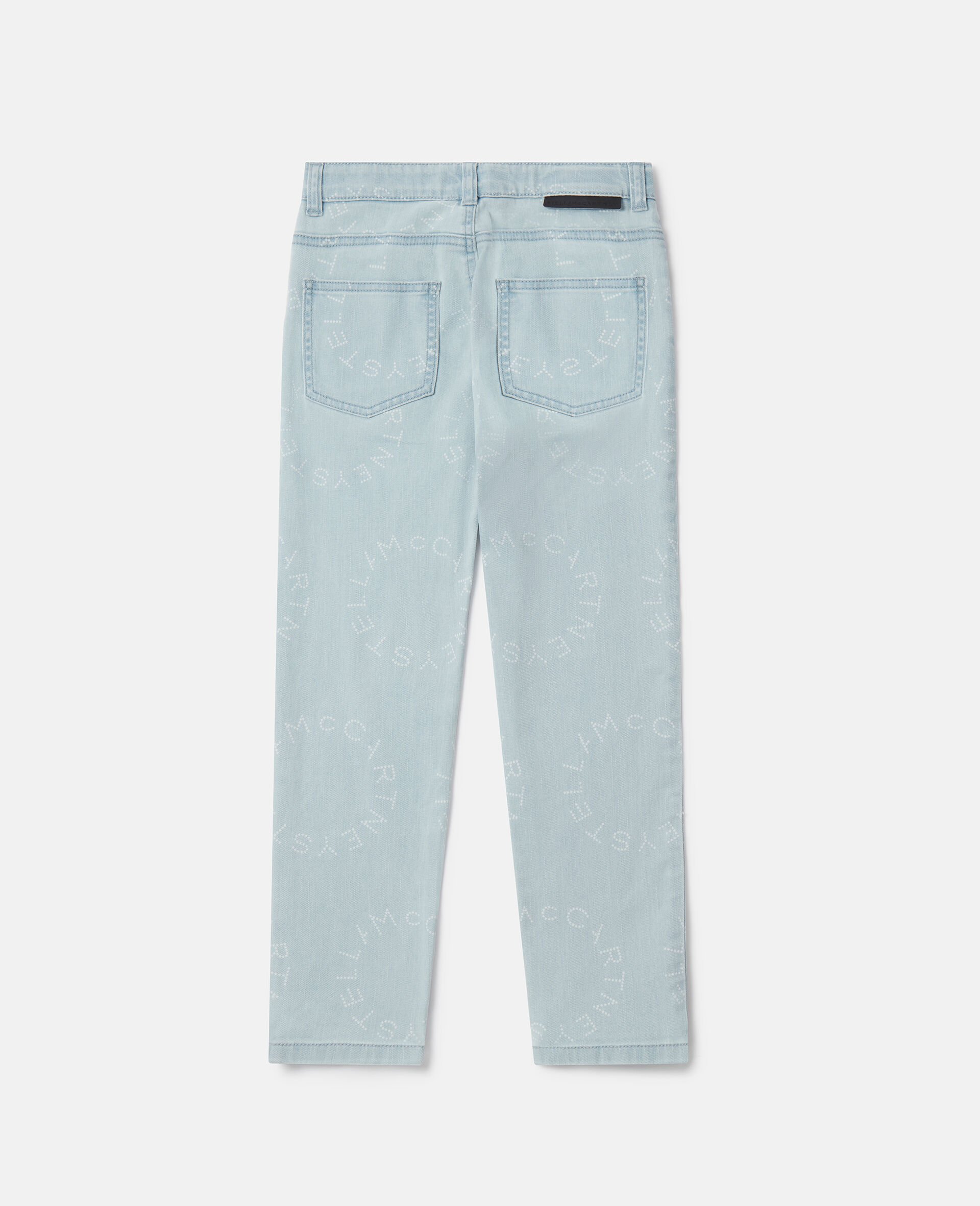 Medallion Logo Straight Leg Jeans-蓝色-large image number 2